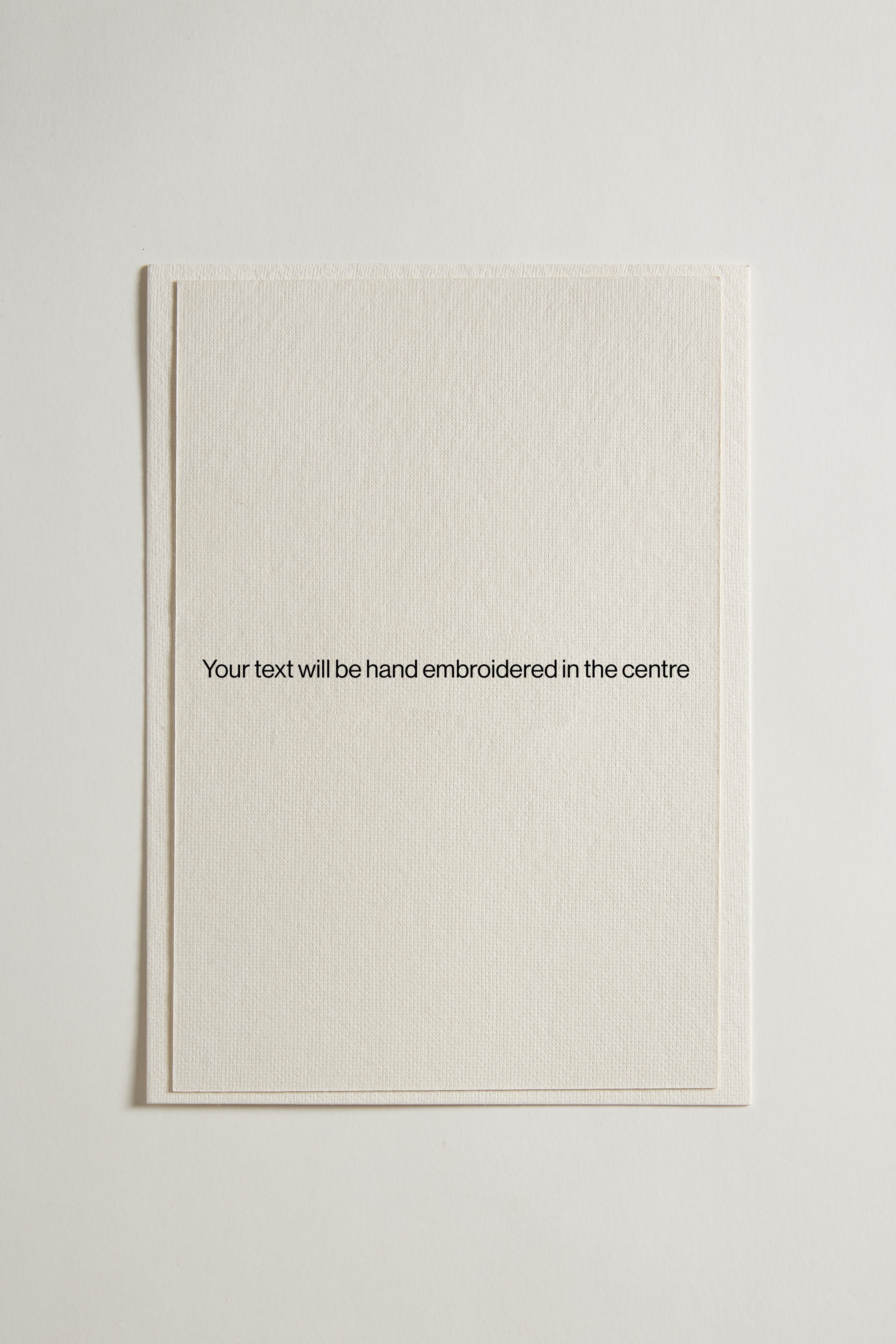 Customised Hand Embroidered Text Card