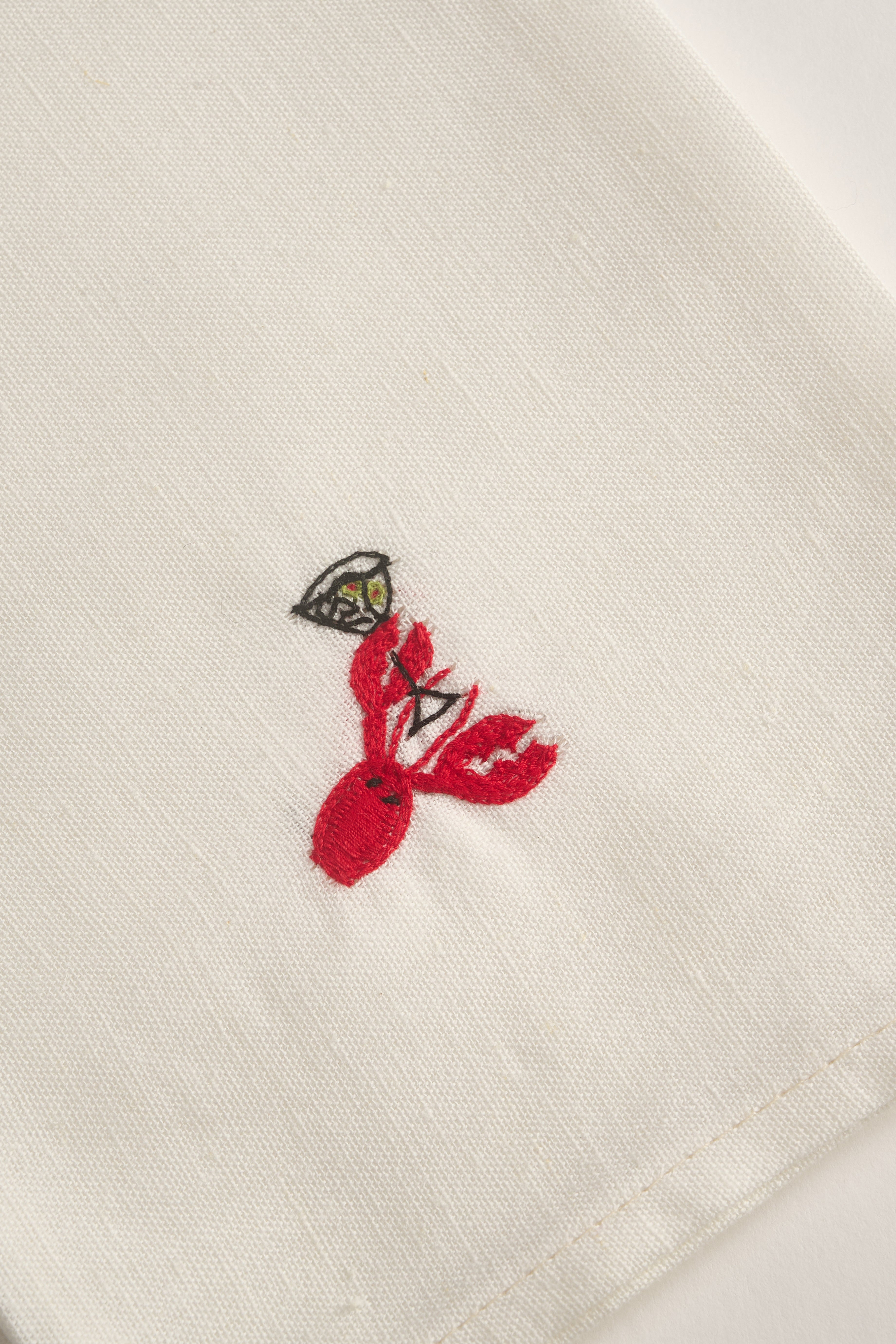 Hand Embroidered Coastal Girl Napkins