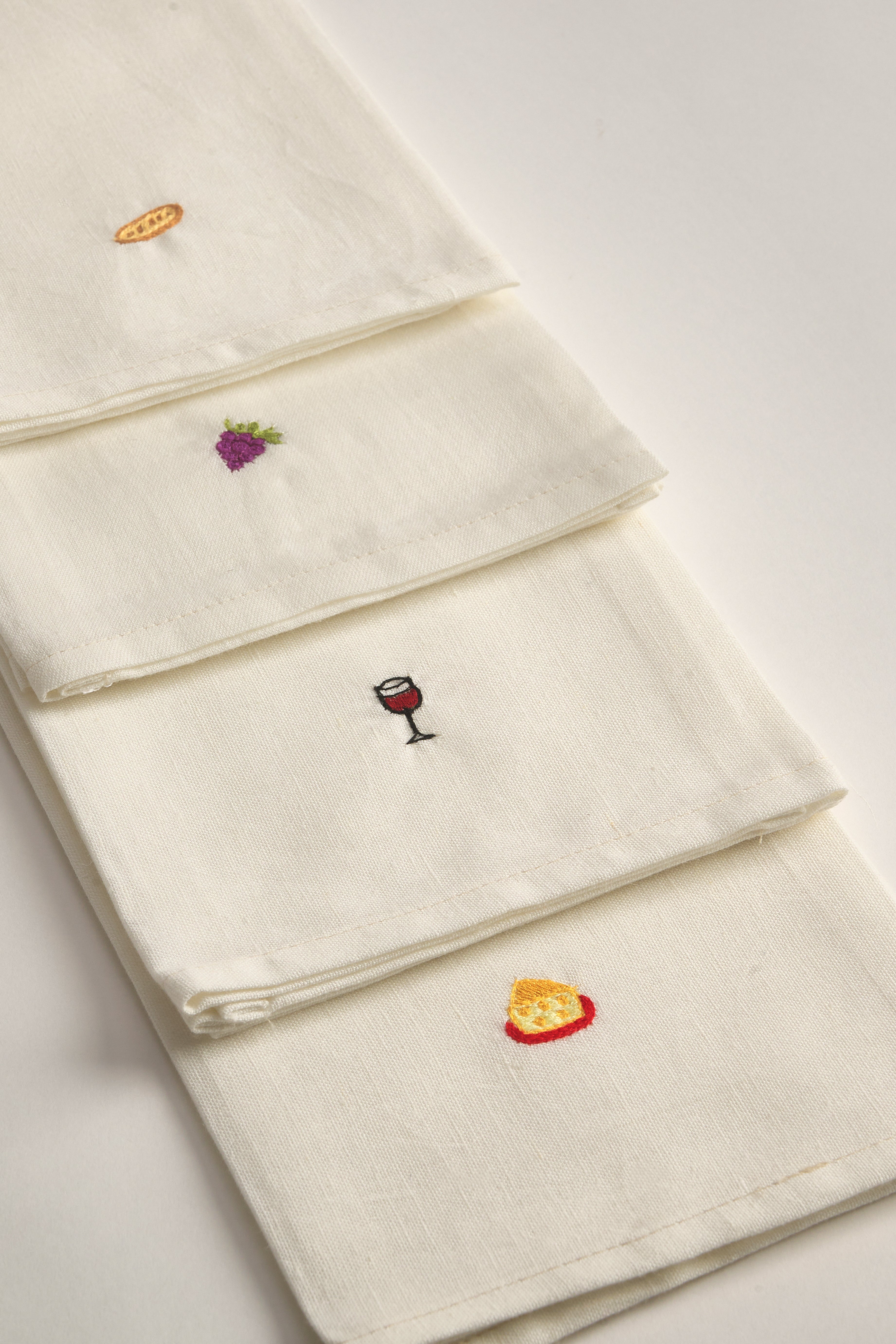 Hand Embroidered Charcuterie Napkins