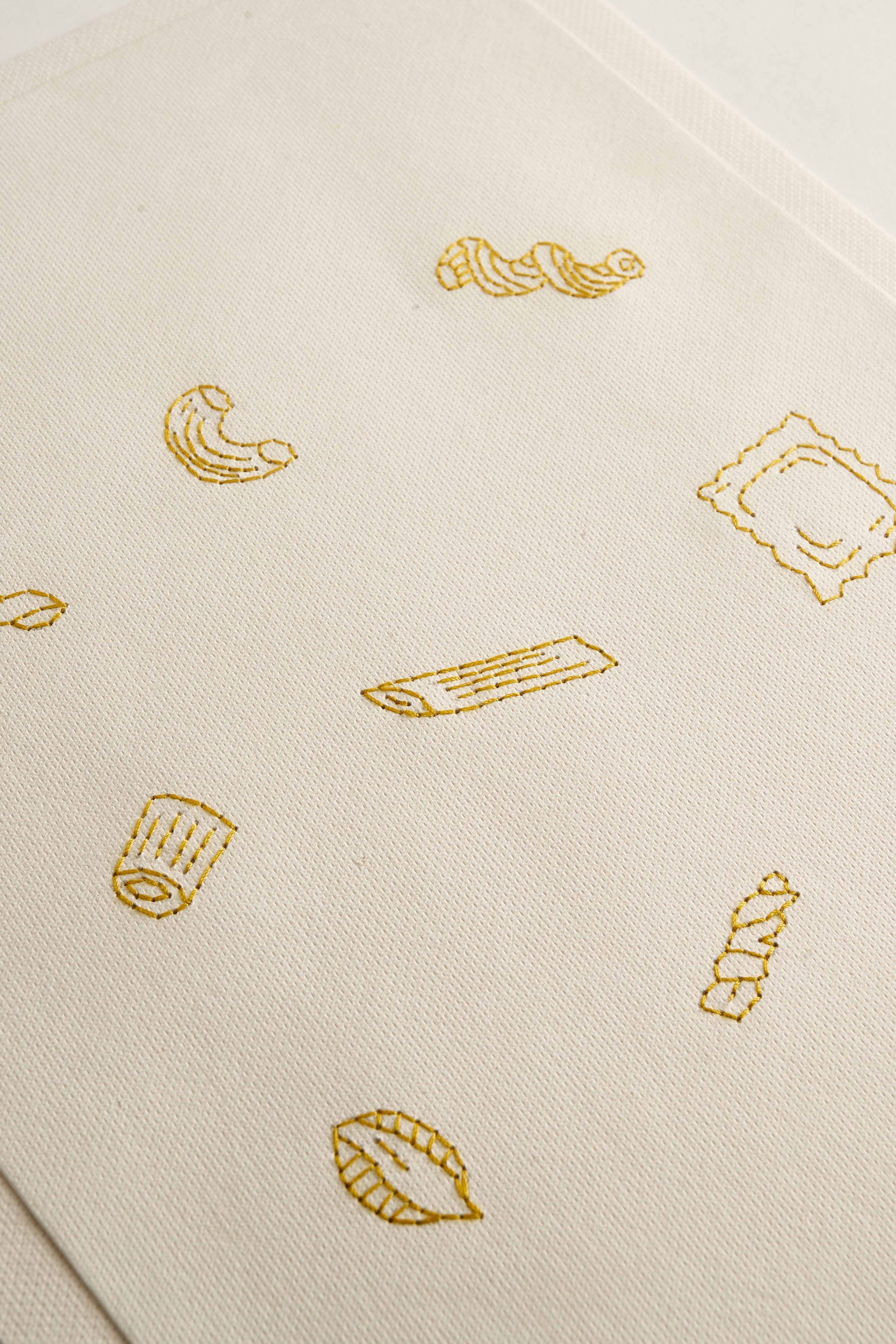 A4 Hand Embroidered Pasta Card