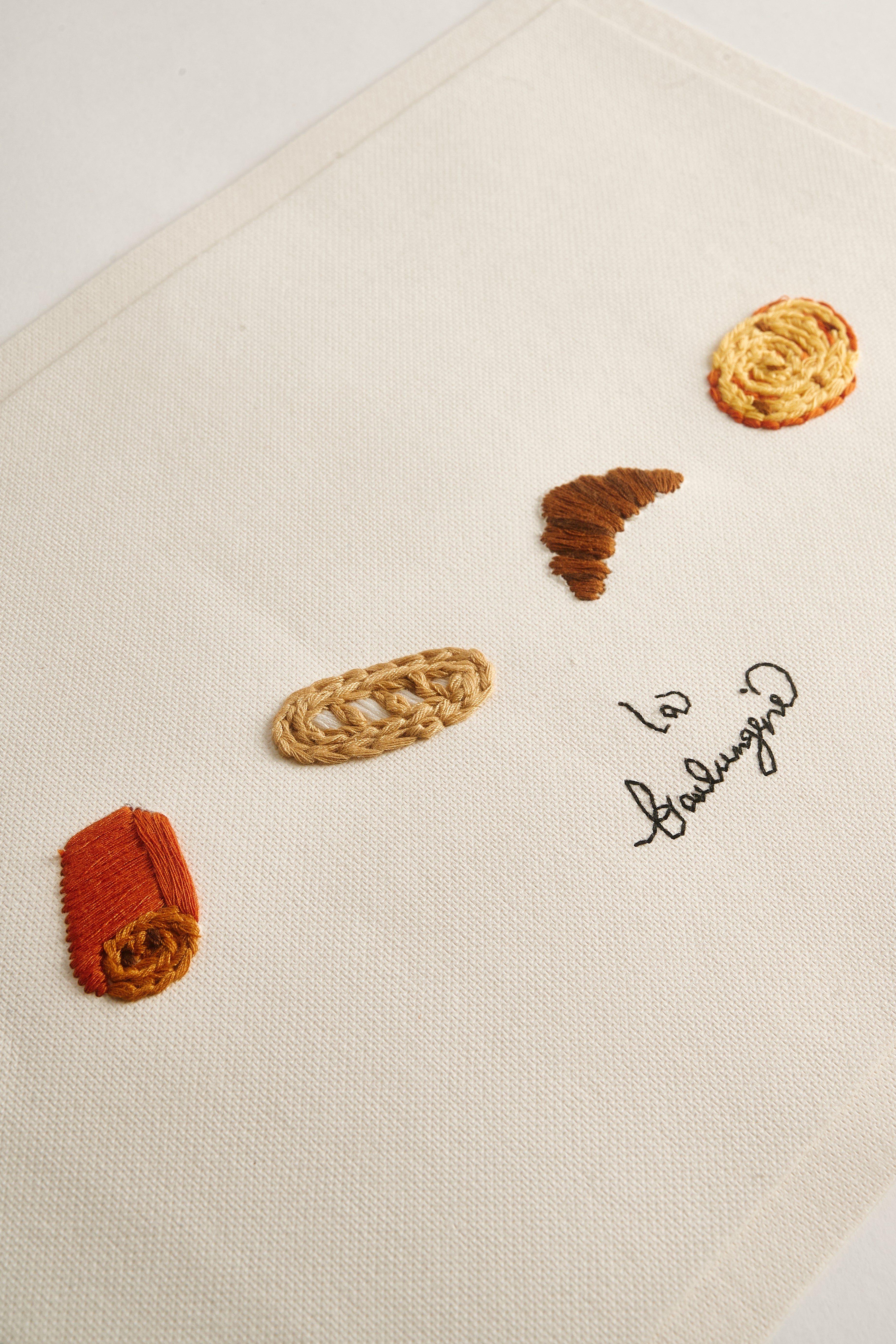 A4 Hand Embroidered La Boulangerie Card