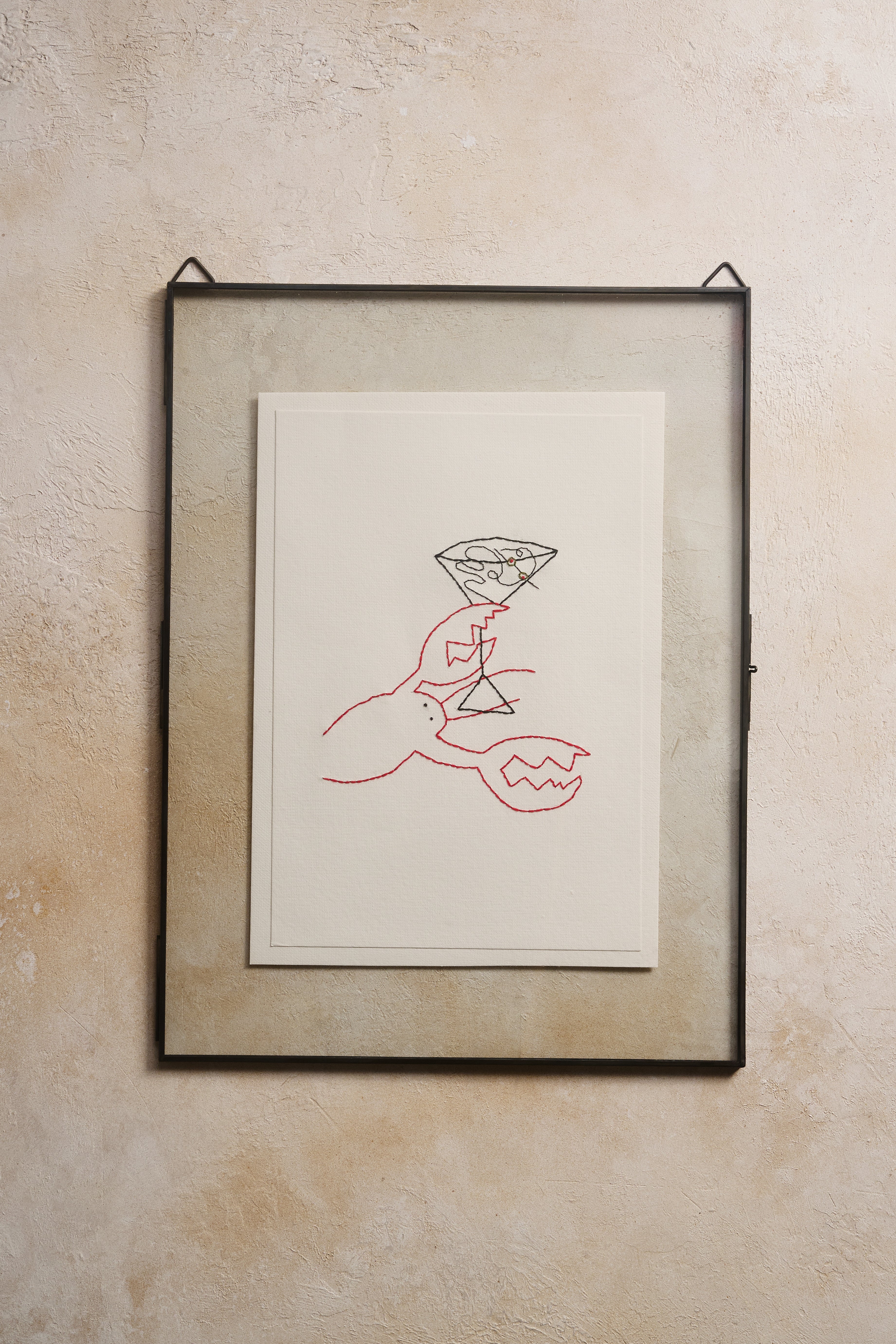 Hand Embroidered La Lob Card