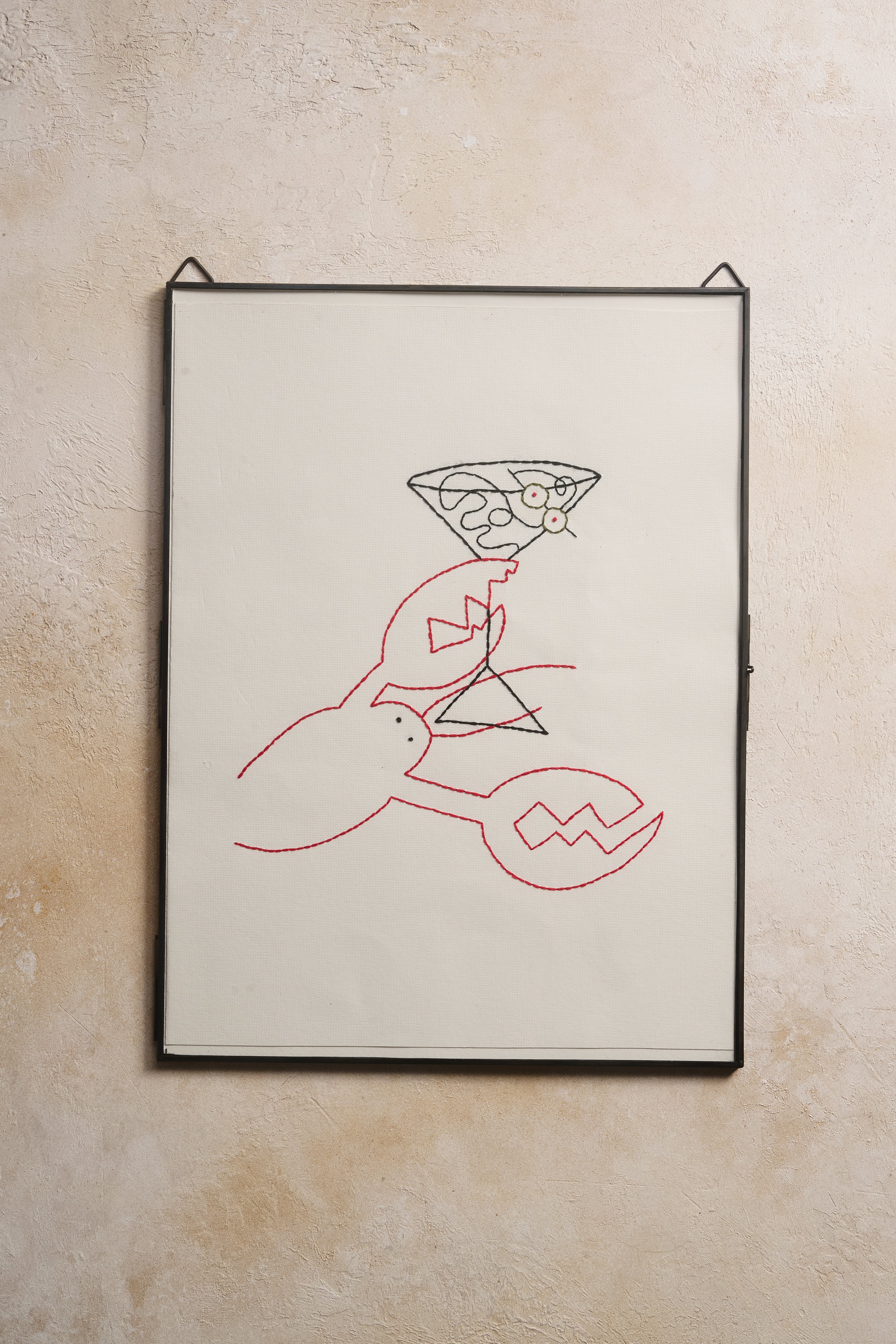 Hand Embroidered La Lob Card