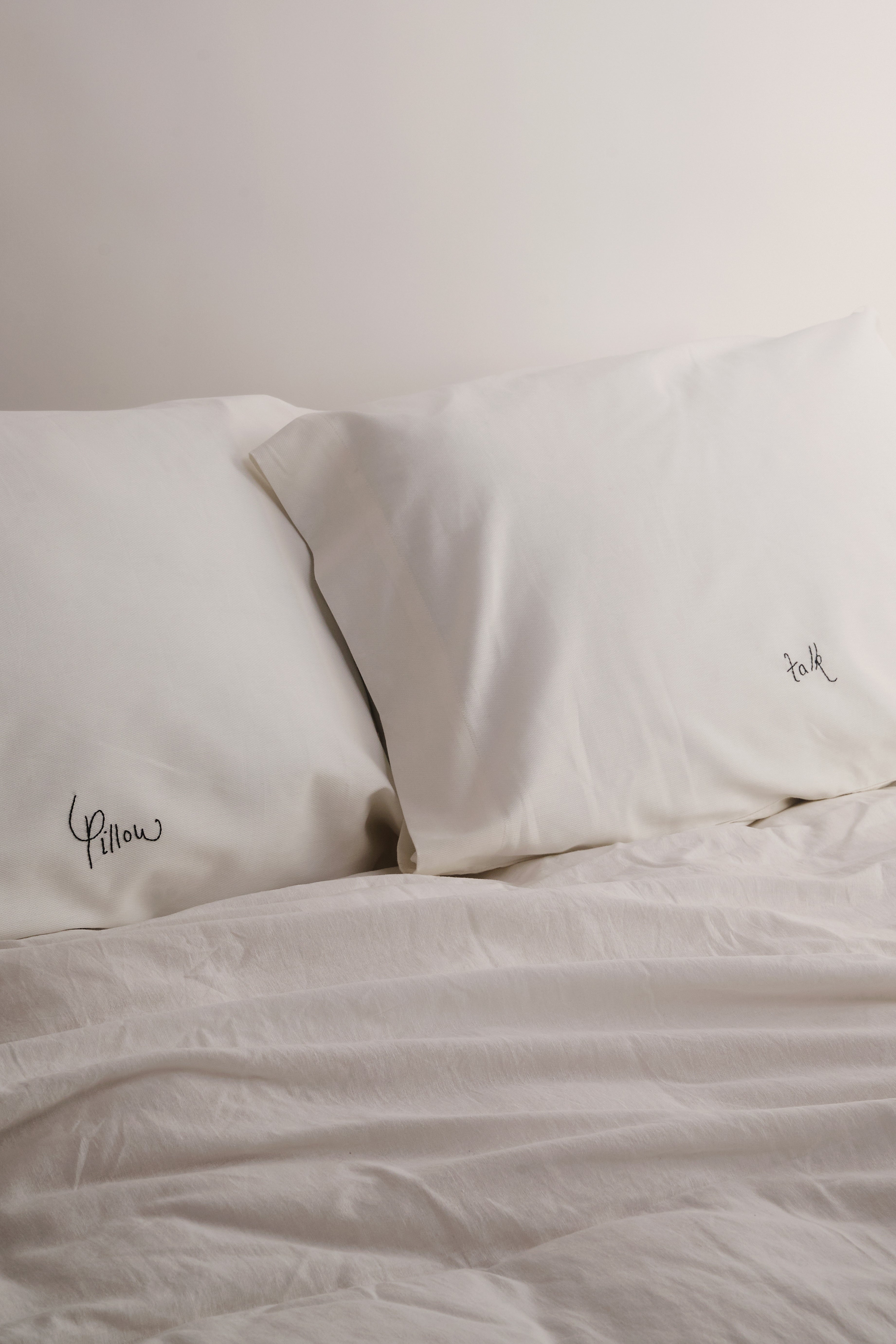 Hand Embroidered Pillowcases - Pillow Talk