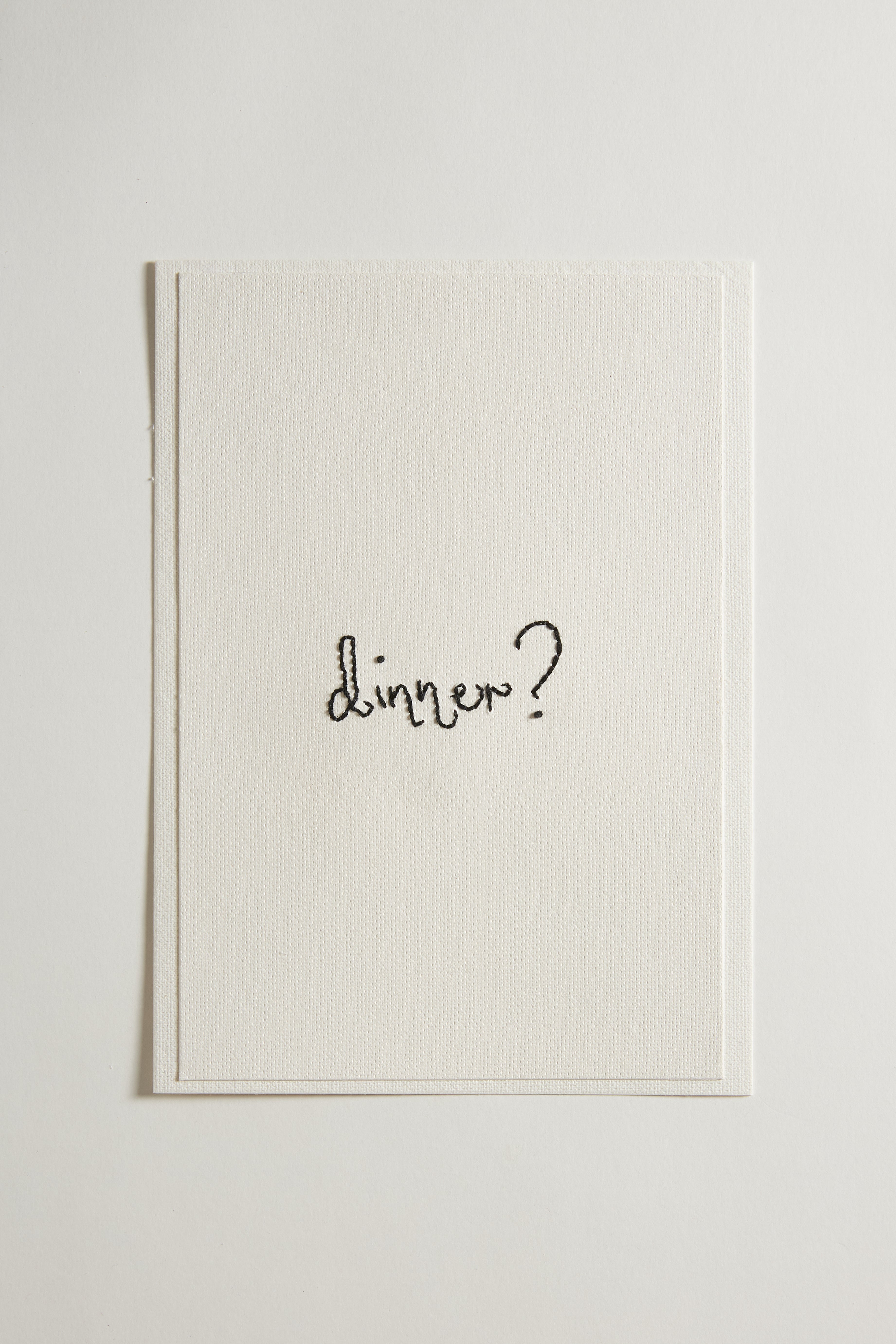 Hand Embroidered Dinner Card
