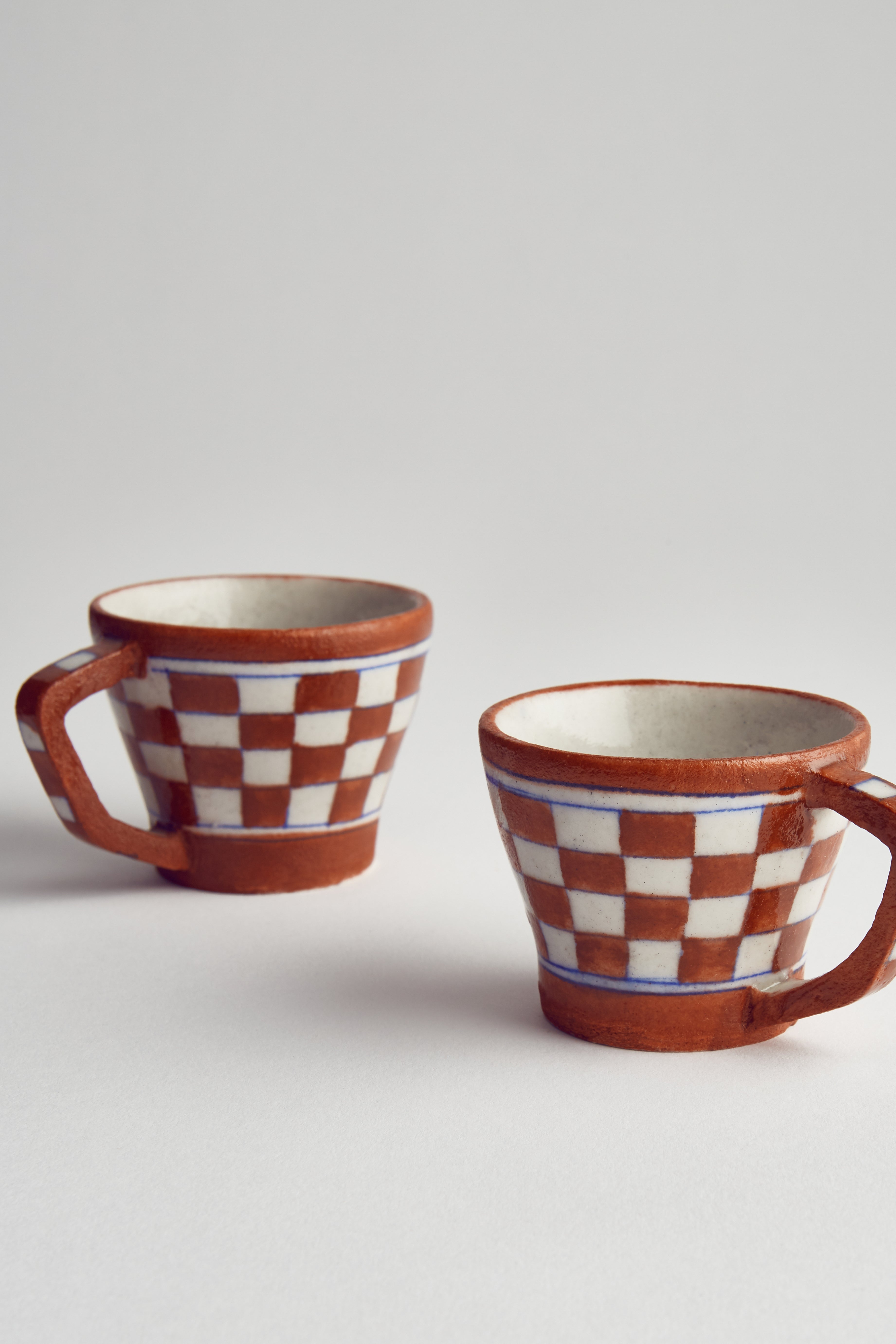 Ceramic Chequered Espresso Cups