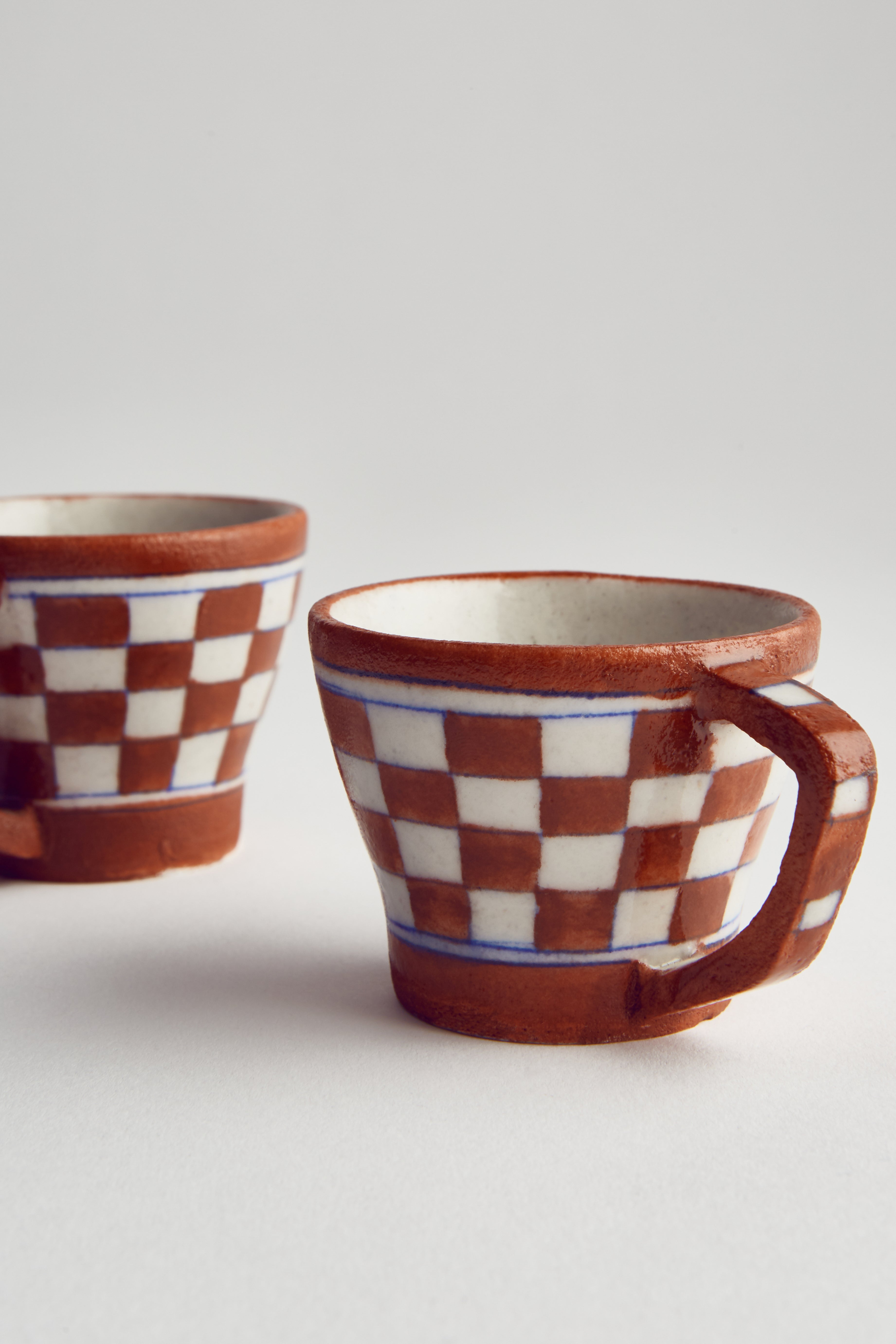 Ceramic Chequered Espresso Cups