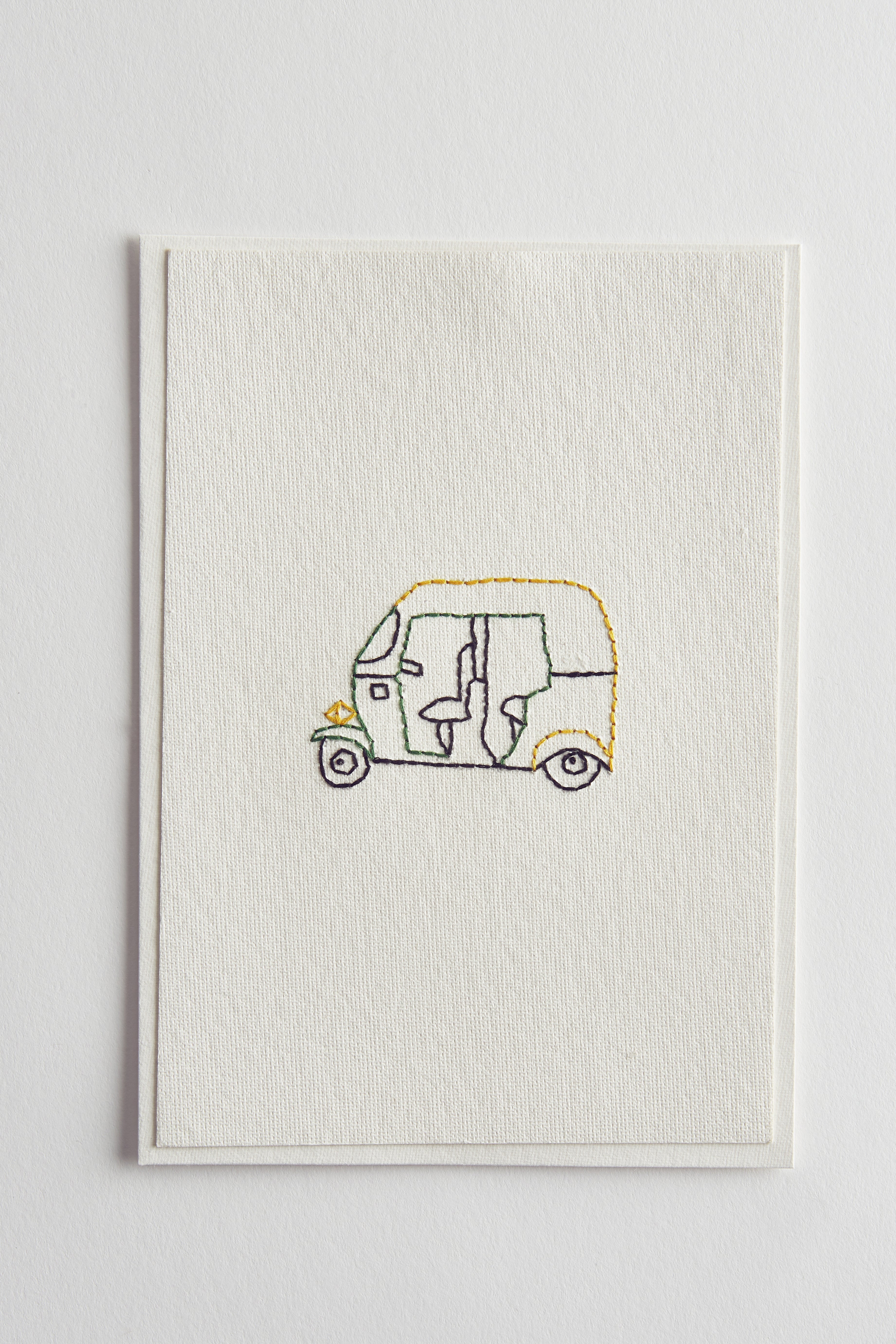 Hand Embroidered Rickshaw Card