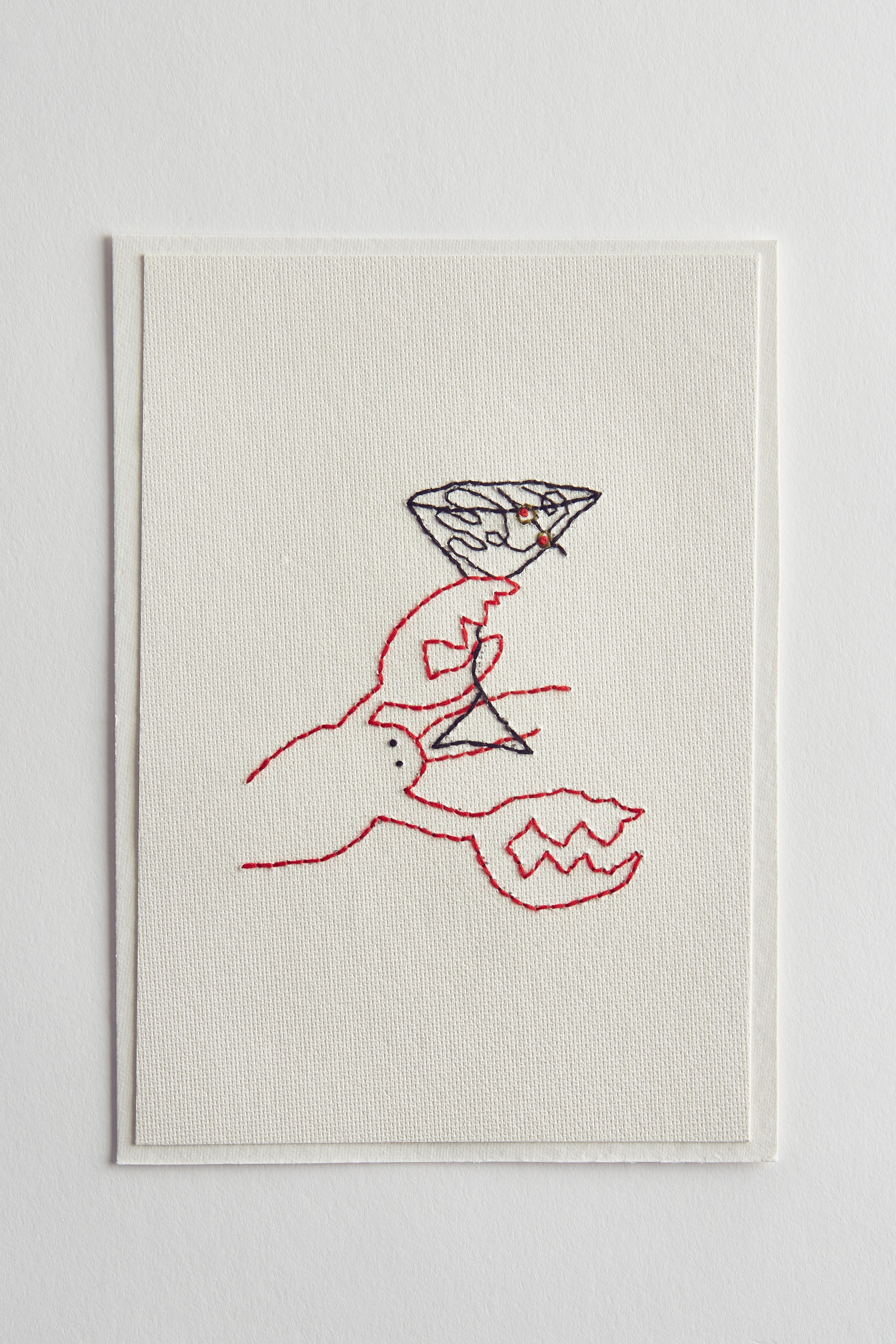 Hand Embroidered La Lob Card