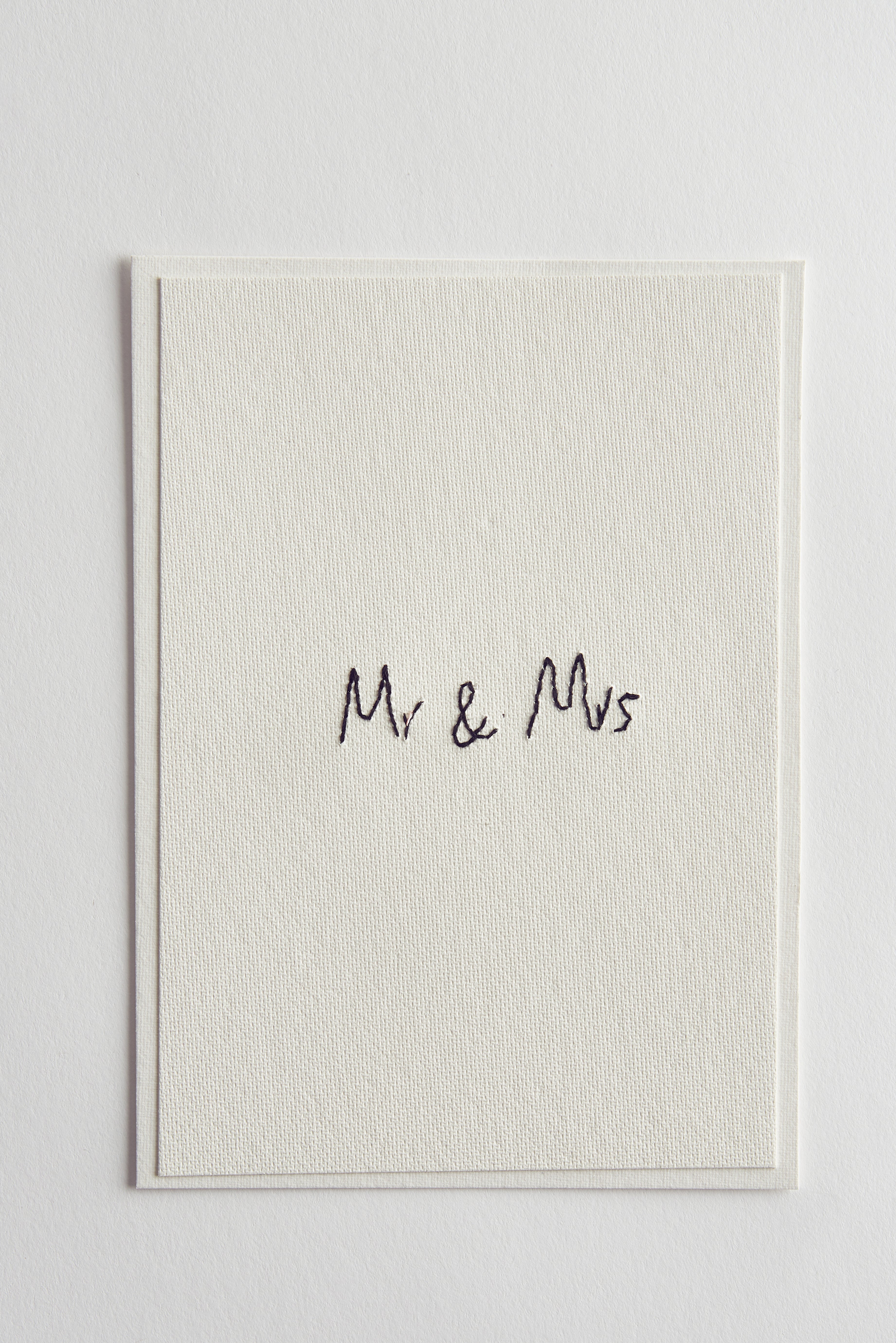 Hand Embroidered Wedding Card