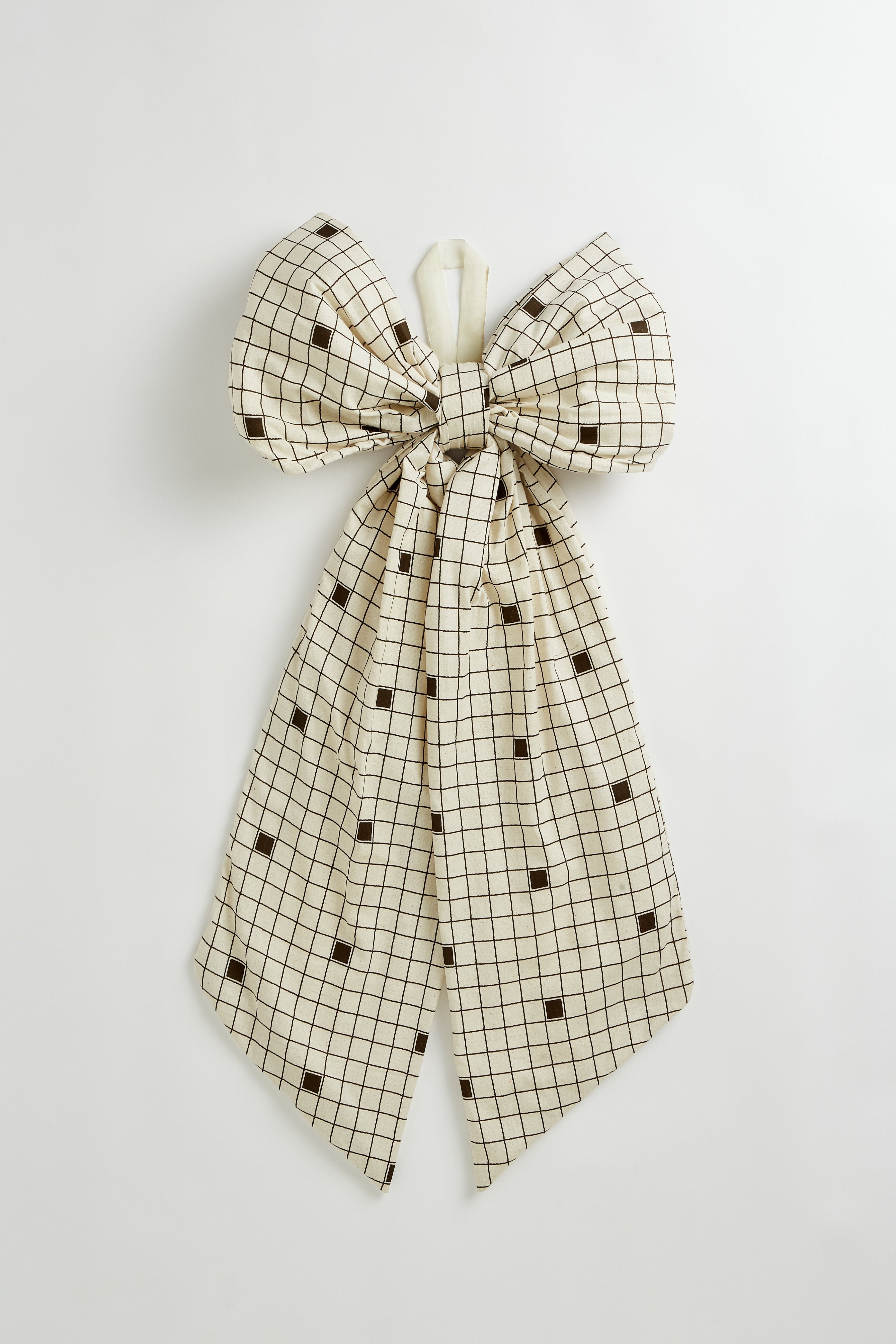 Oversized Black & White Checkered Bow