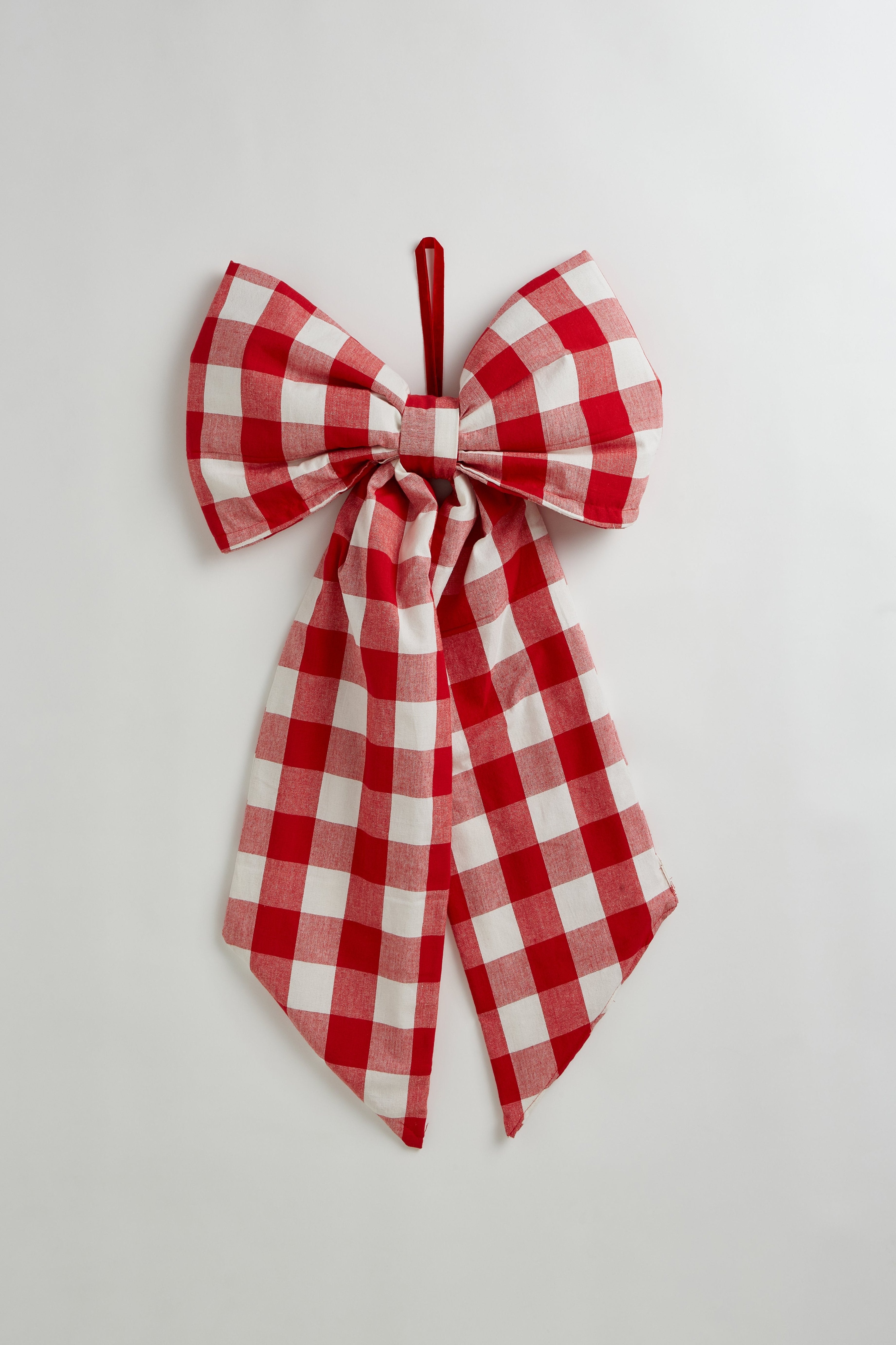 Oversized Red & White Gingham Bow