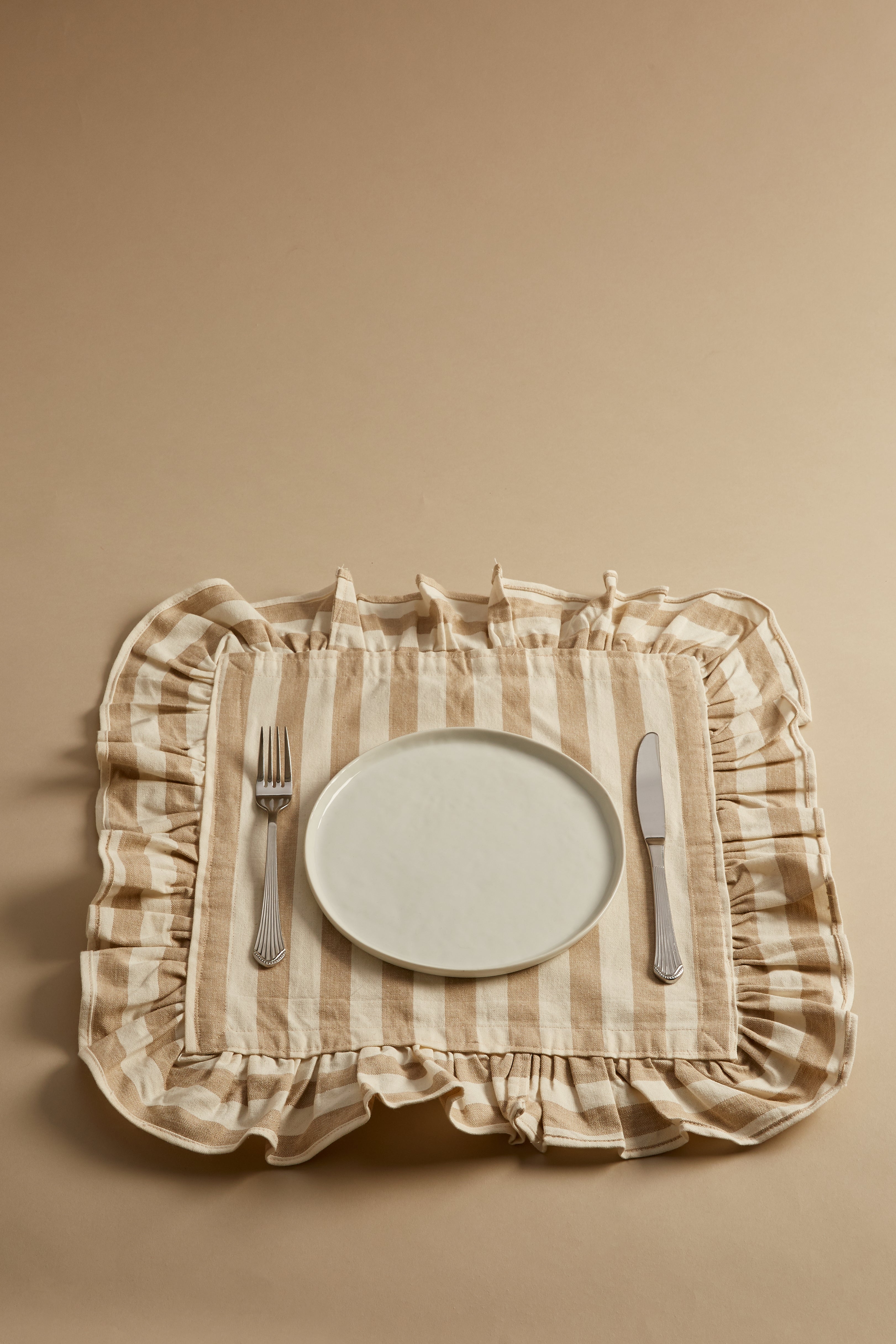 Large Stripe & Cappuccino Tablemats