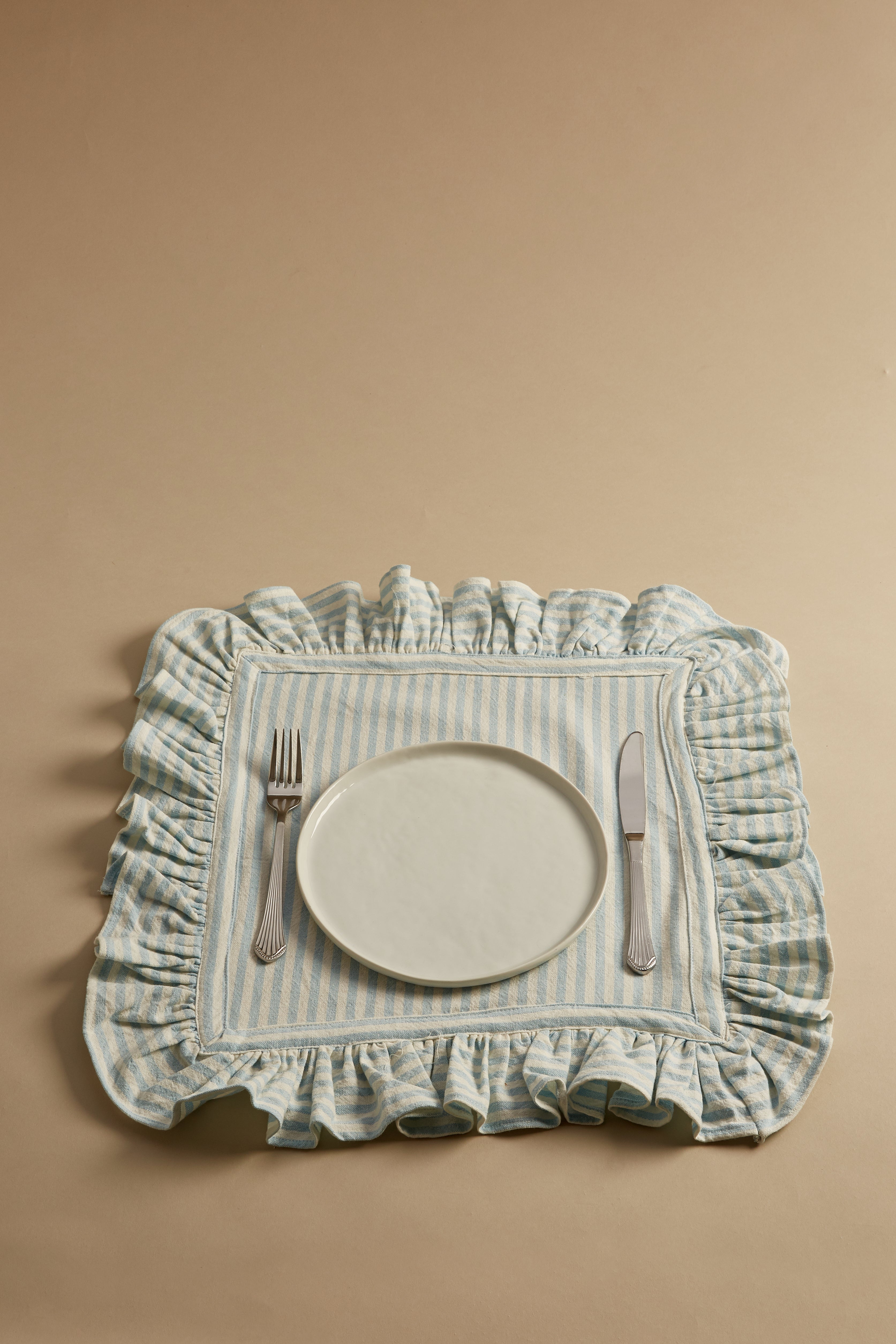 Large Baby Blue Stripe Tablemats