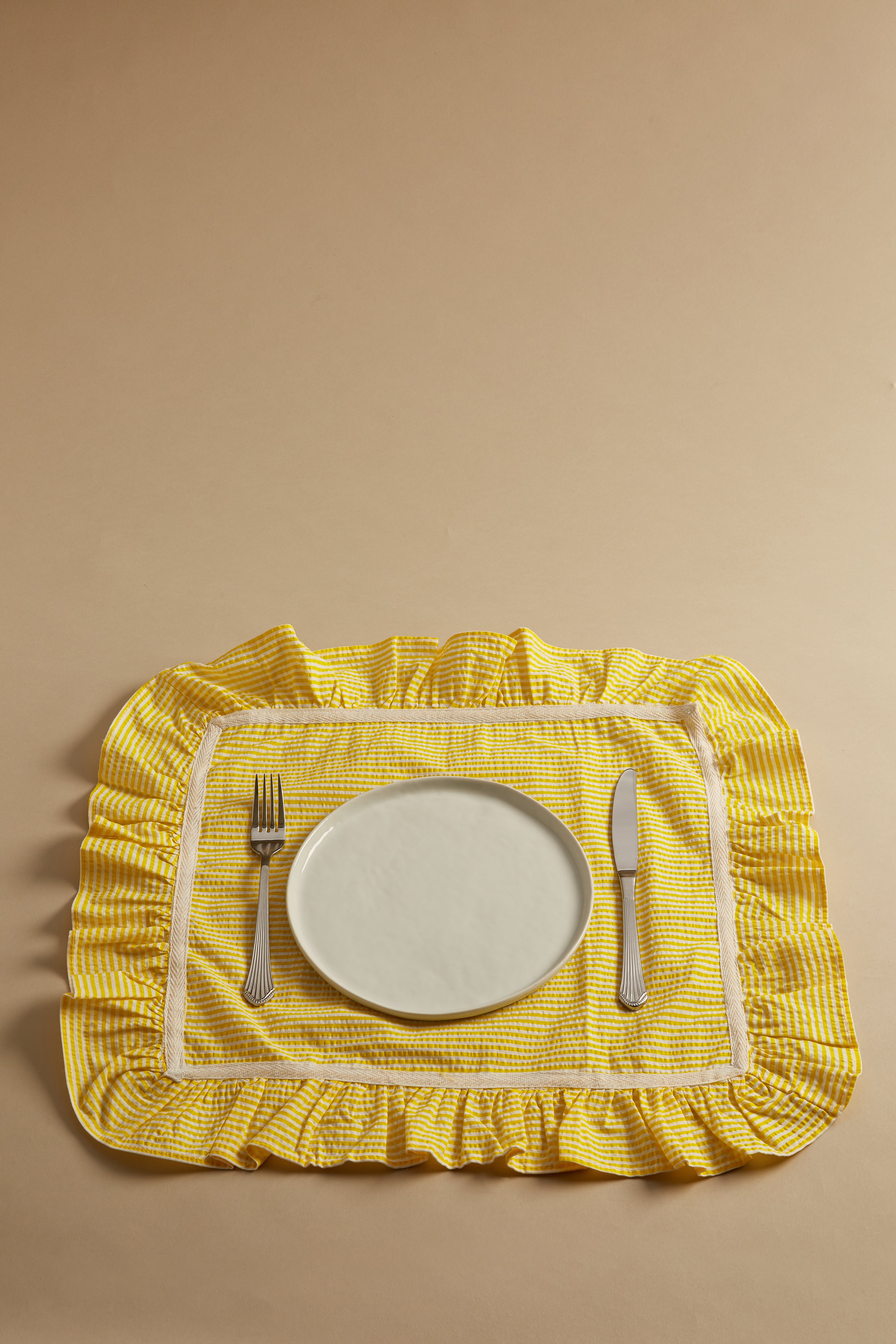 Large Sunshine Yellow Stripe Tablemats