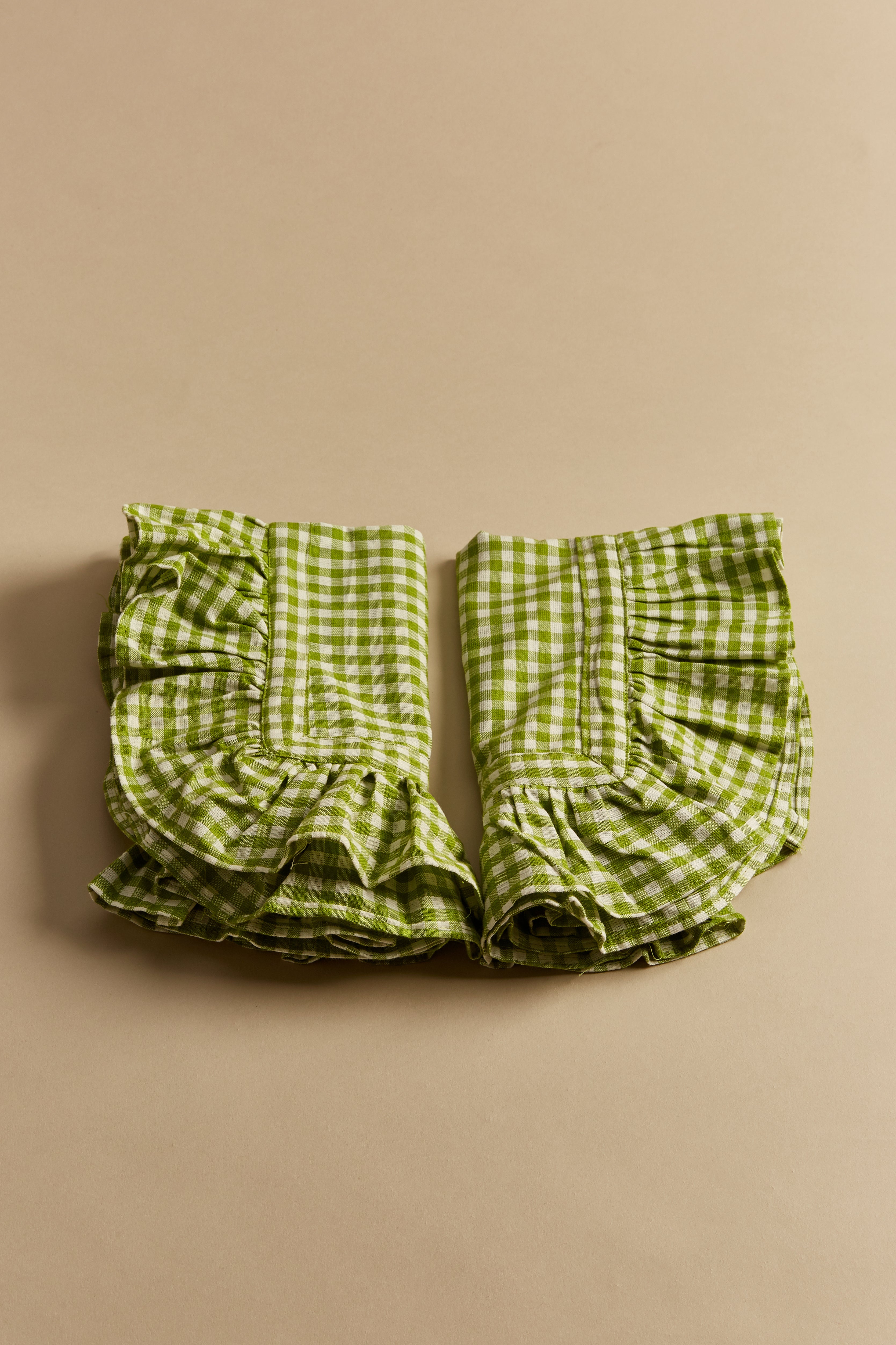 Large Green Gingham and Ruffle Tablemats