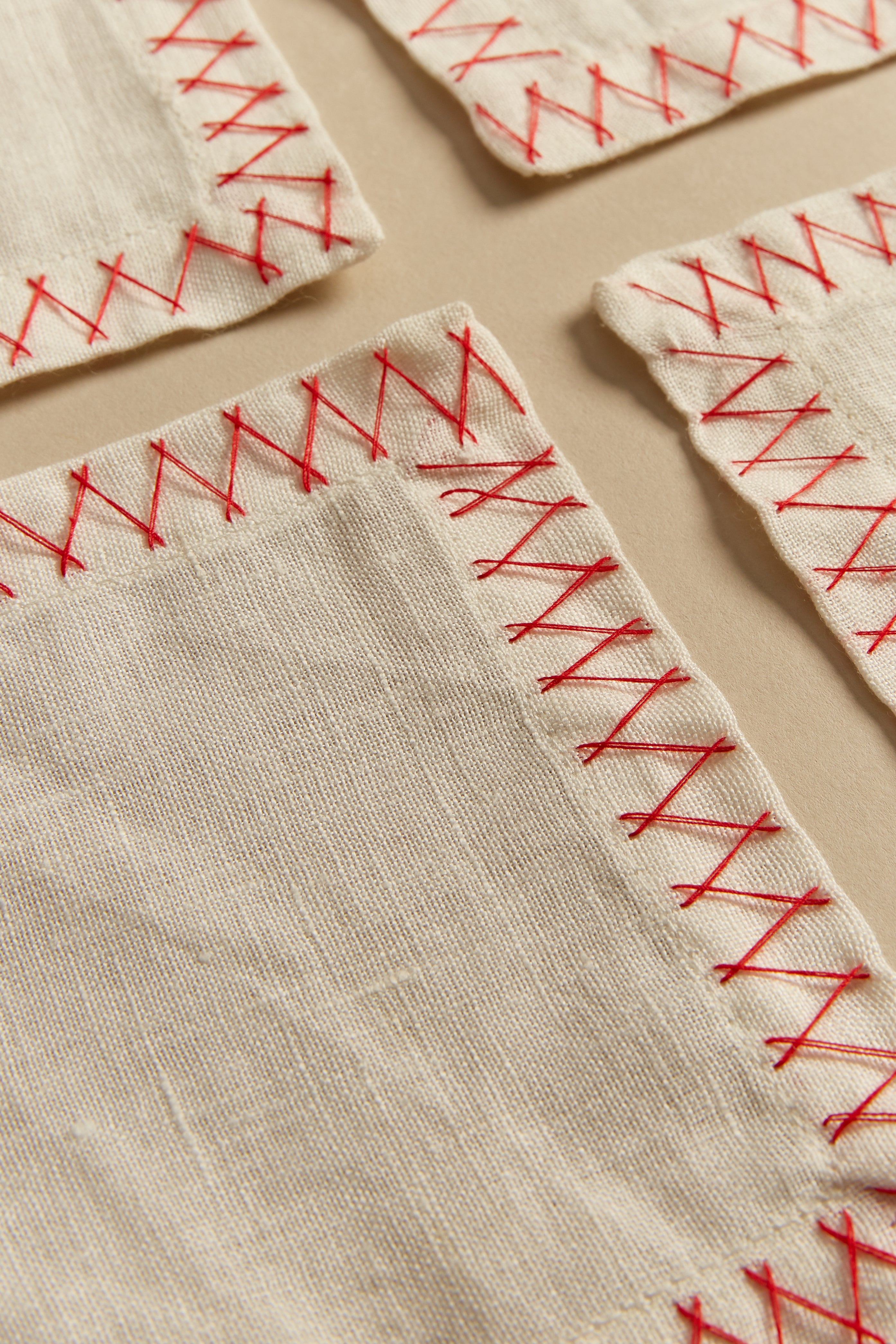 Hand-Stitched Linen Cocktail Napkins