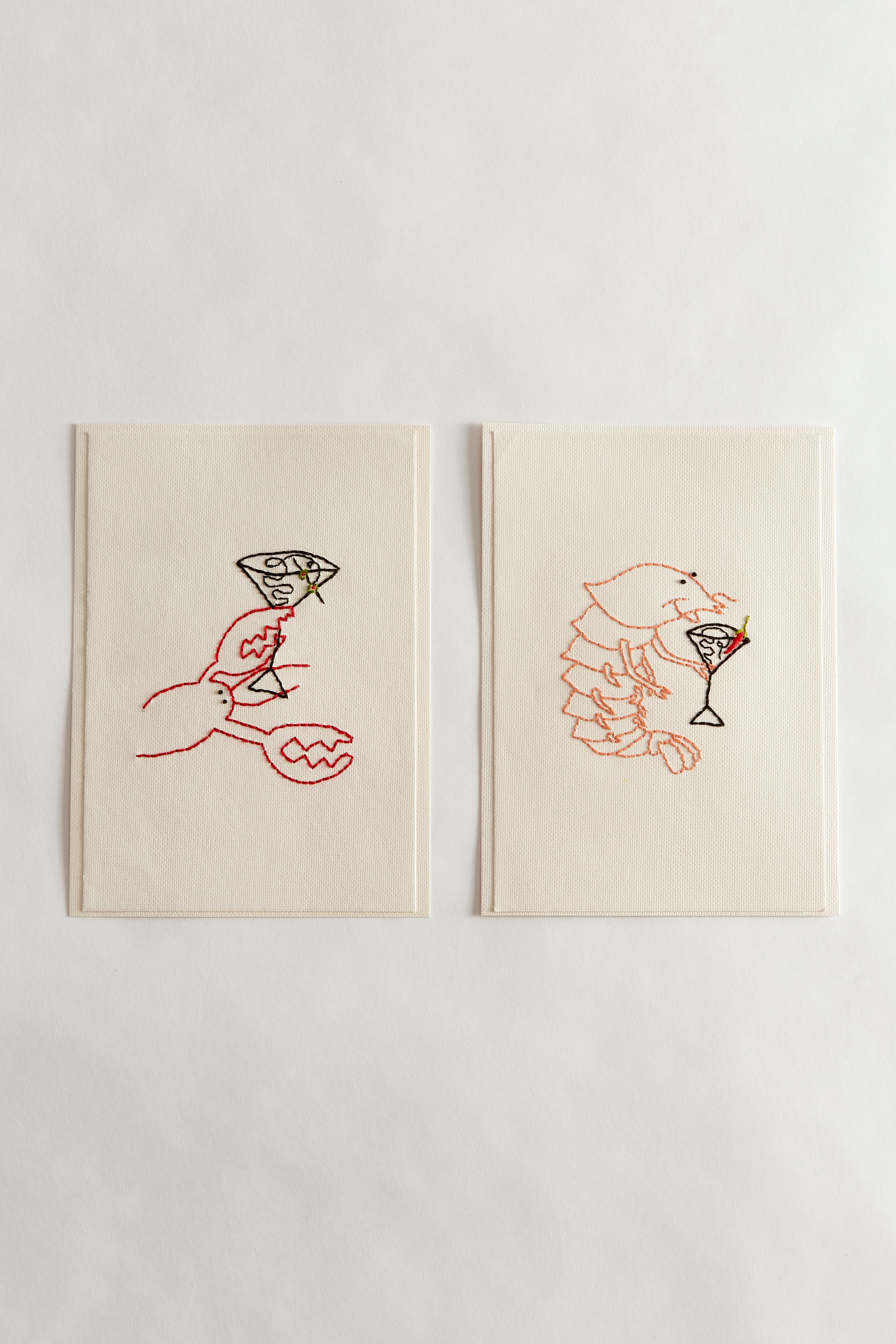 Hand Embroidered La Lob Card