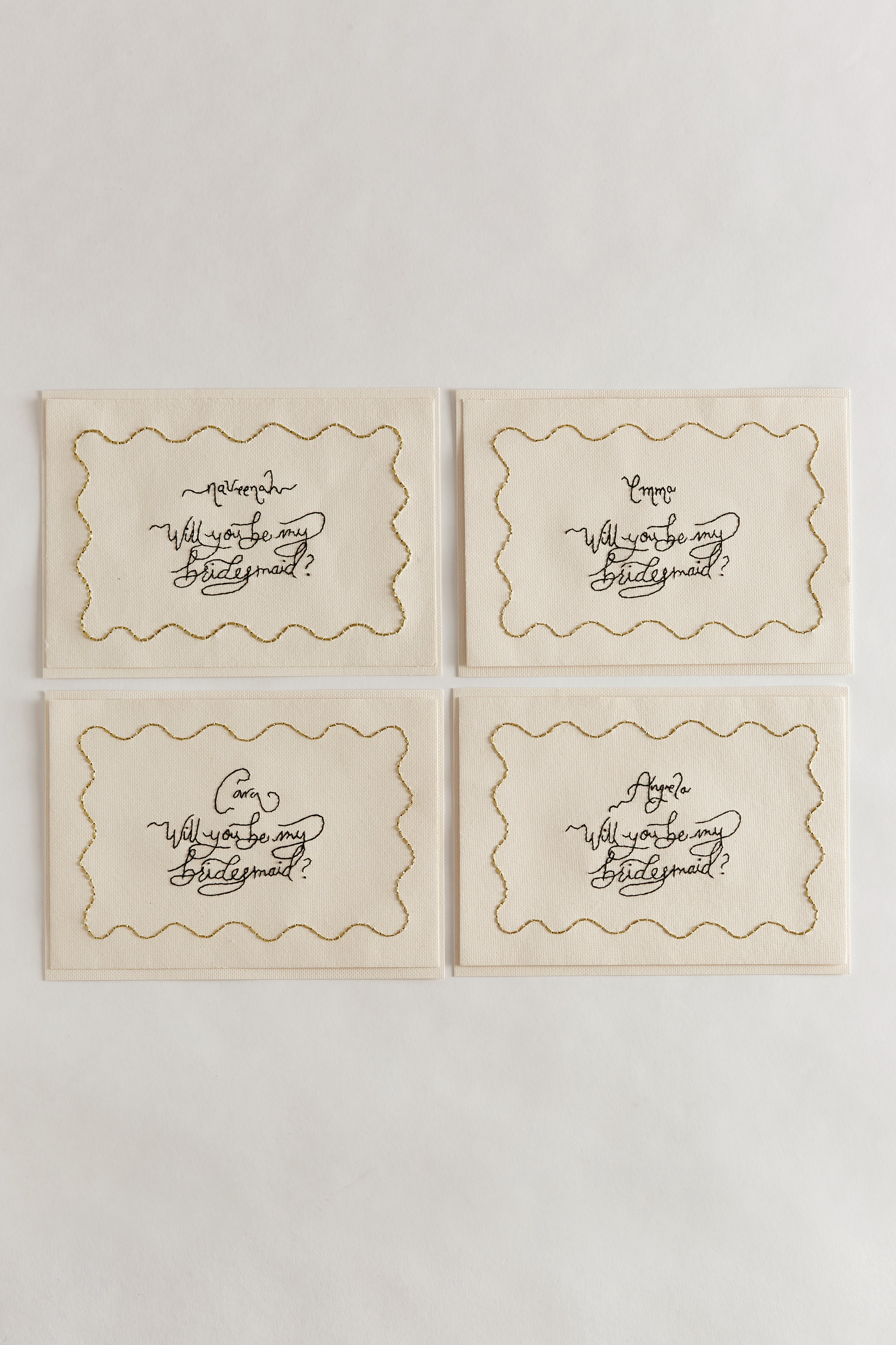 Customised Wave Wiggle 'Will you be my bridesmaid?' card