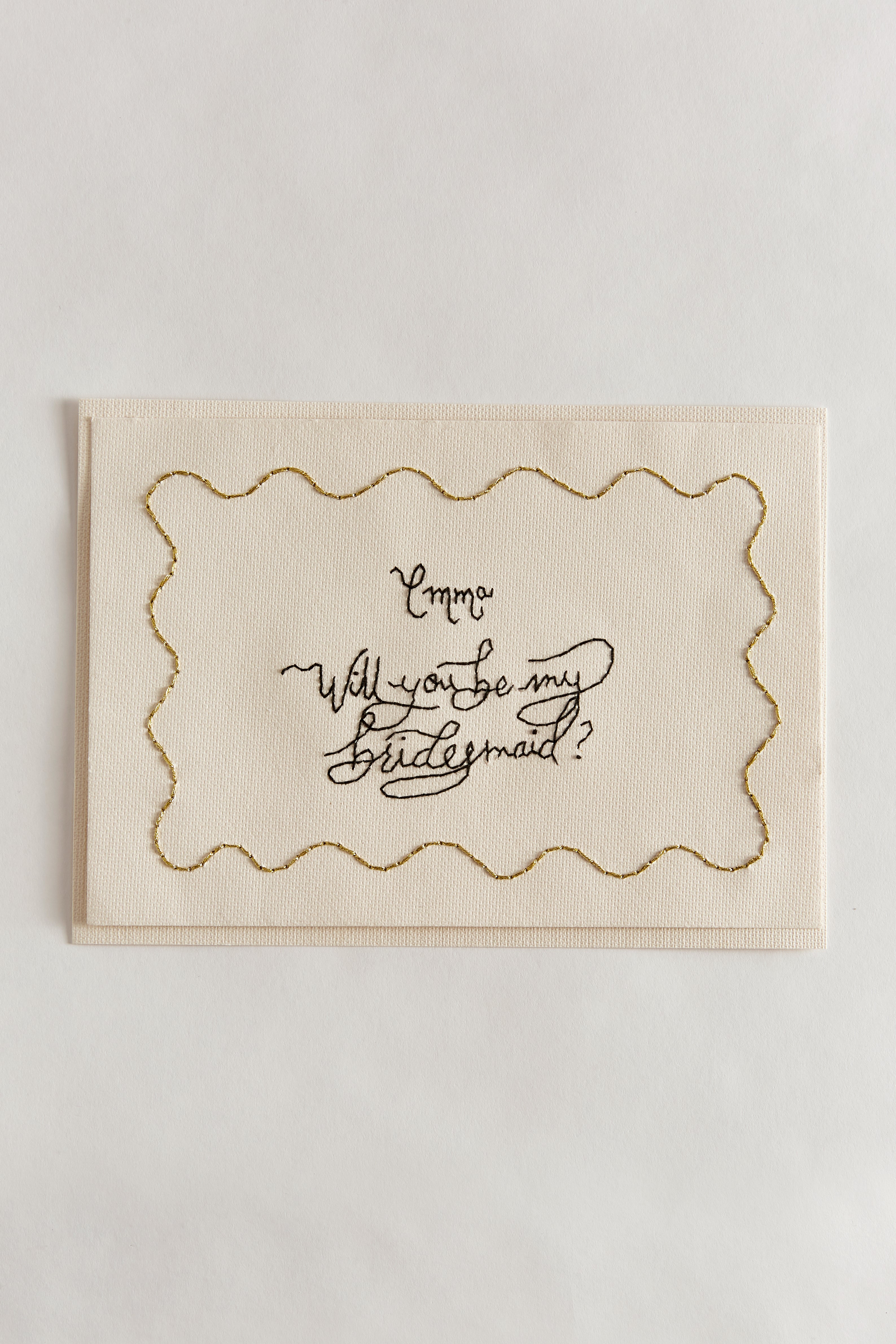 Customised Wave Wiggle 'Will you be my bridesmaid?' card