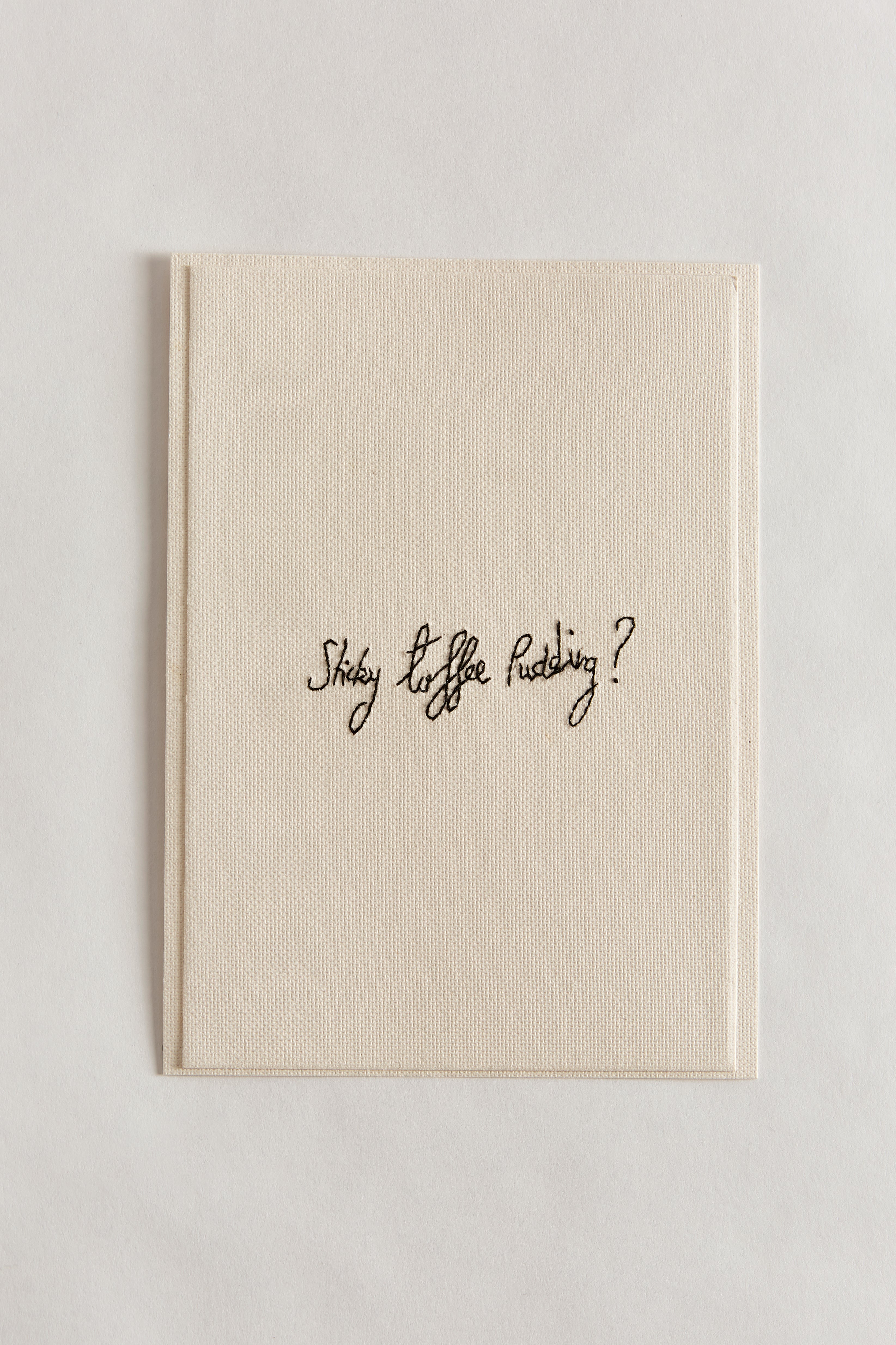 Hand Embroidered Sticky Toffee Pudding Card