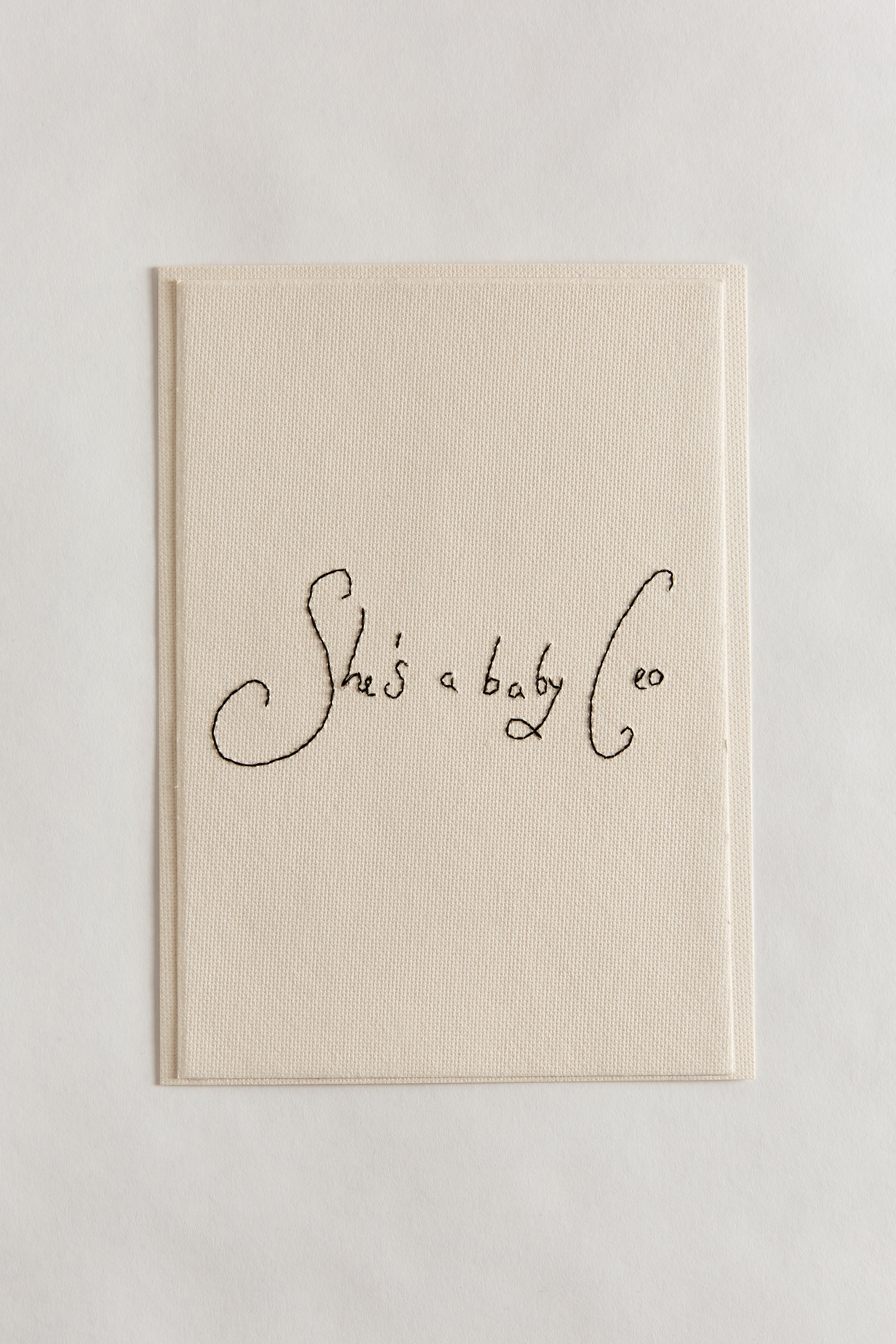 Hand Embroidered 'She's a Baby CEO' Card