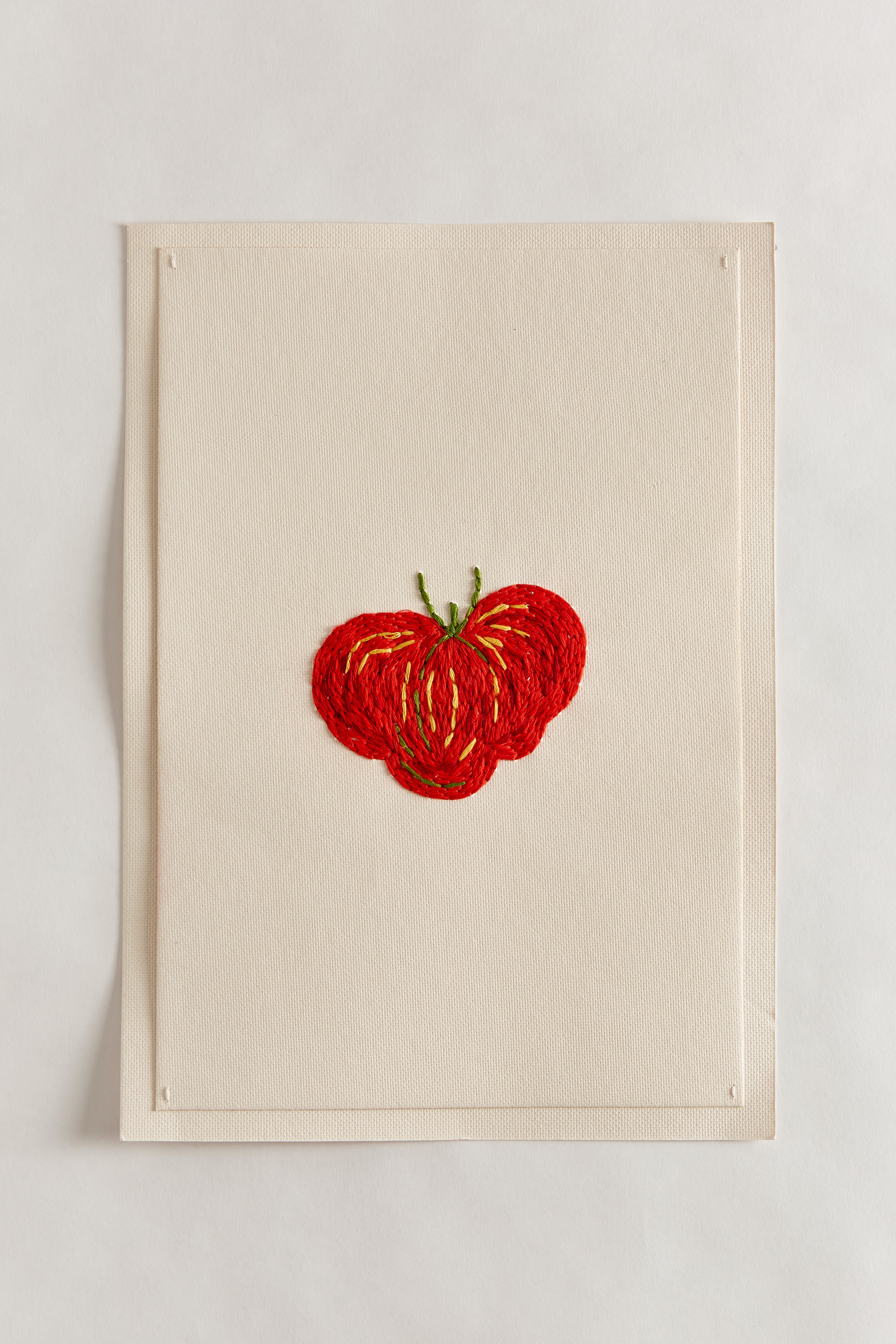 A4 Hand Embroidered Heirloom Tomato Card
