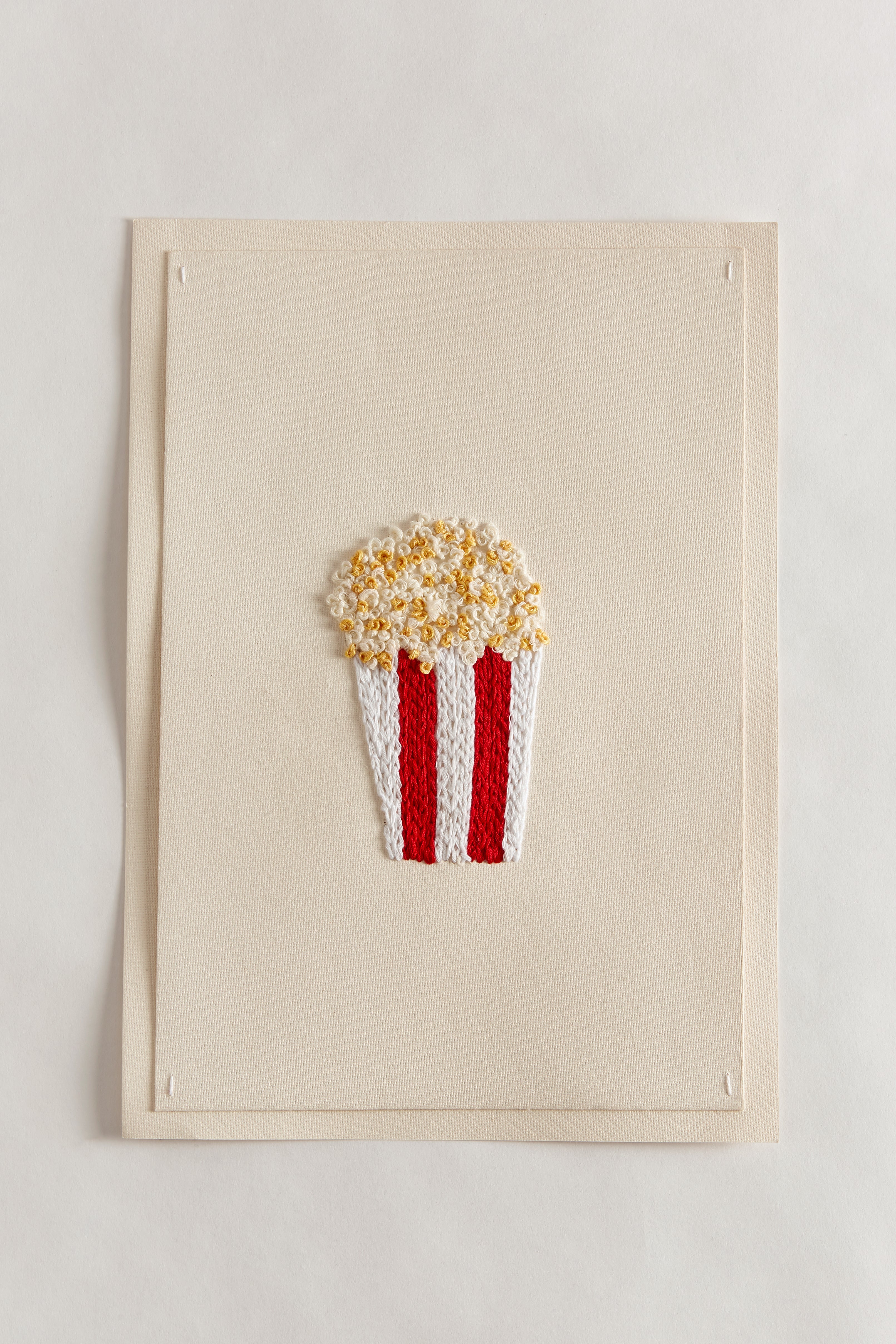 A4 Hand Embroidered Popcorn Card