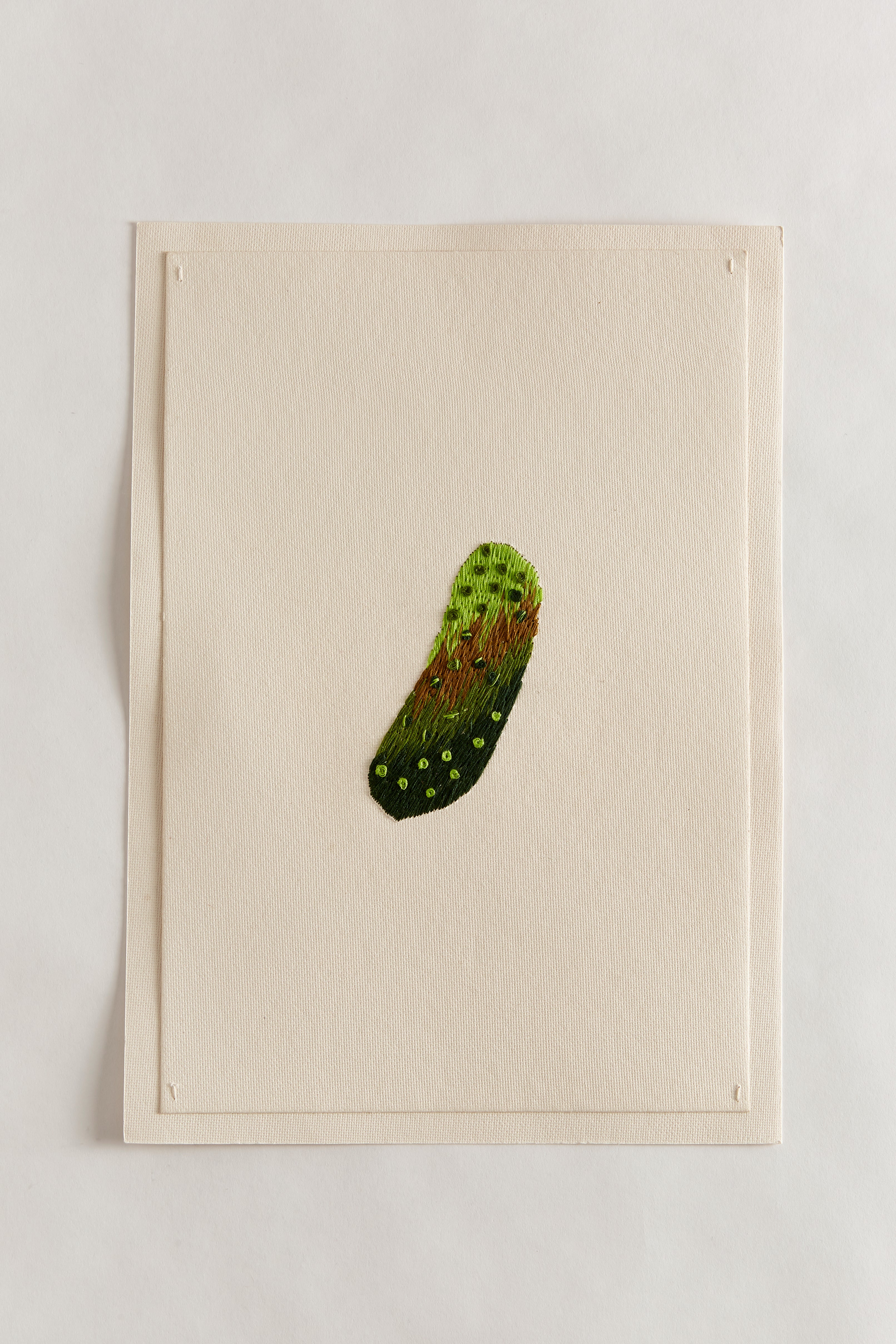 A4 Hand Embroidered Gherkin Card