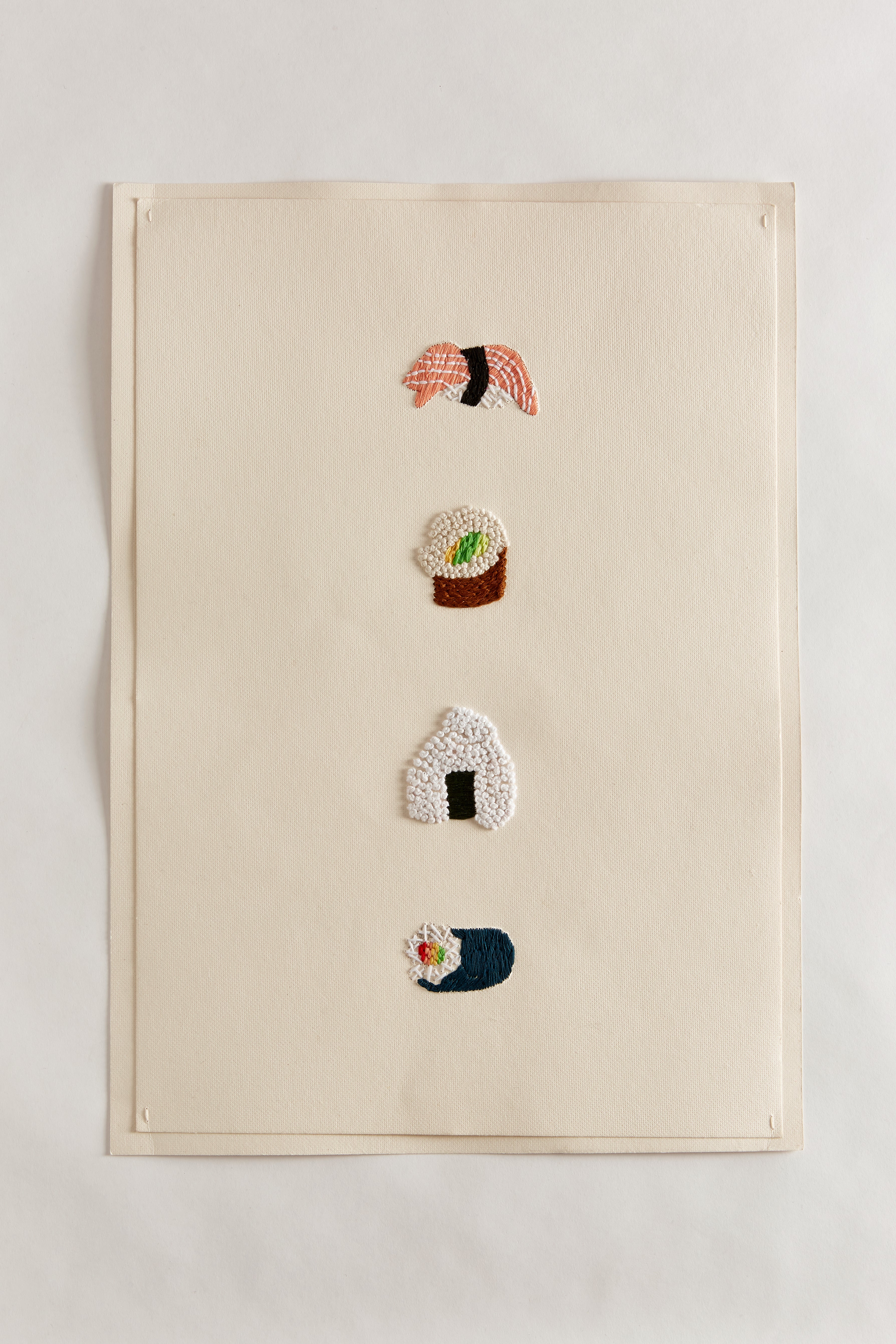 A3 Hand Embroidered Sushi Card