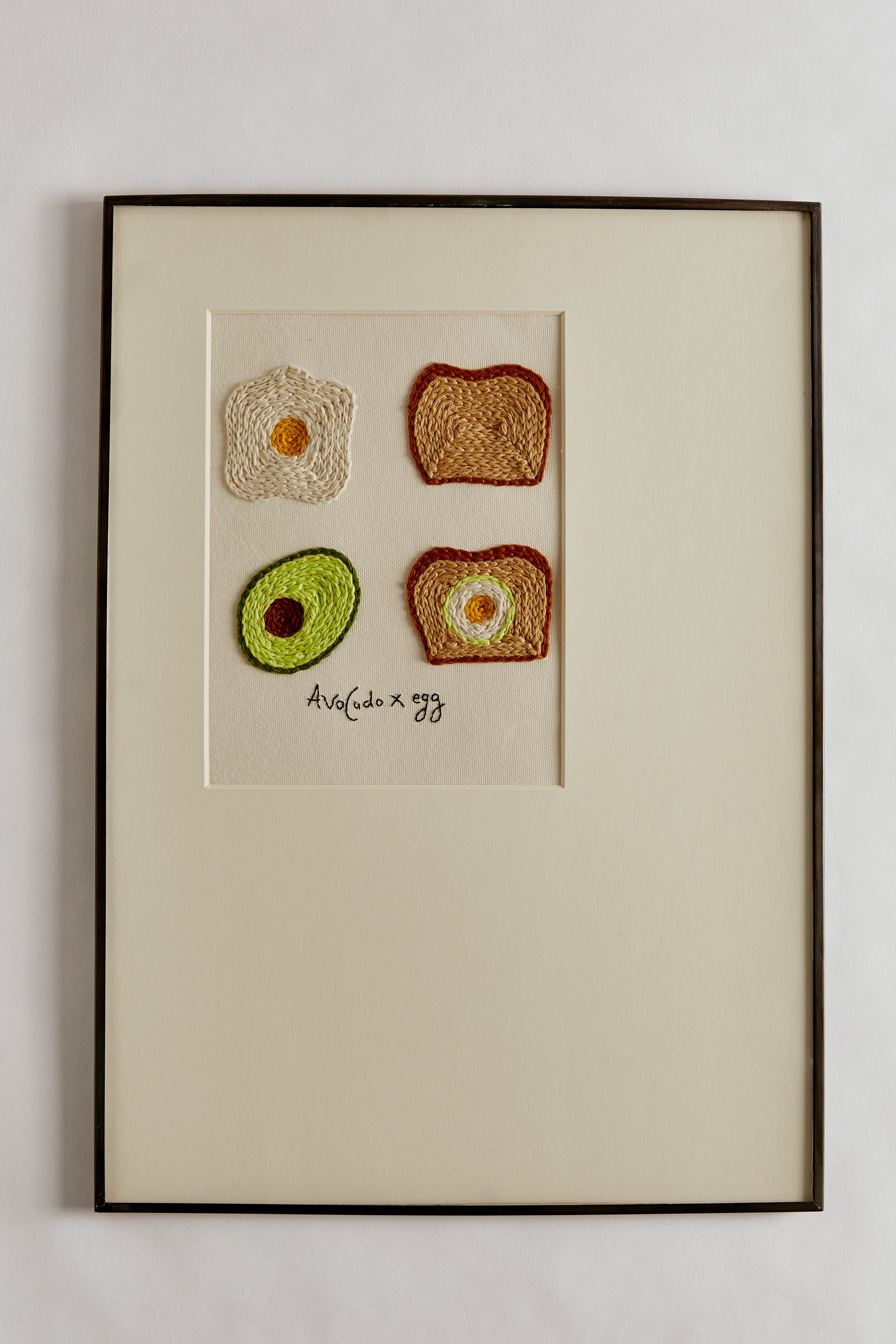 A4 Hand Embroidered Avocado x Egg Card