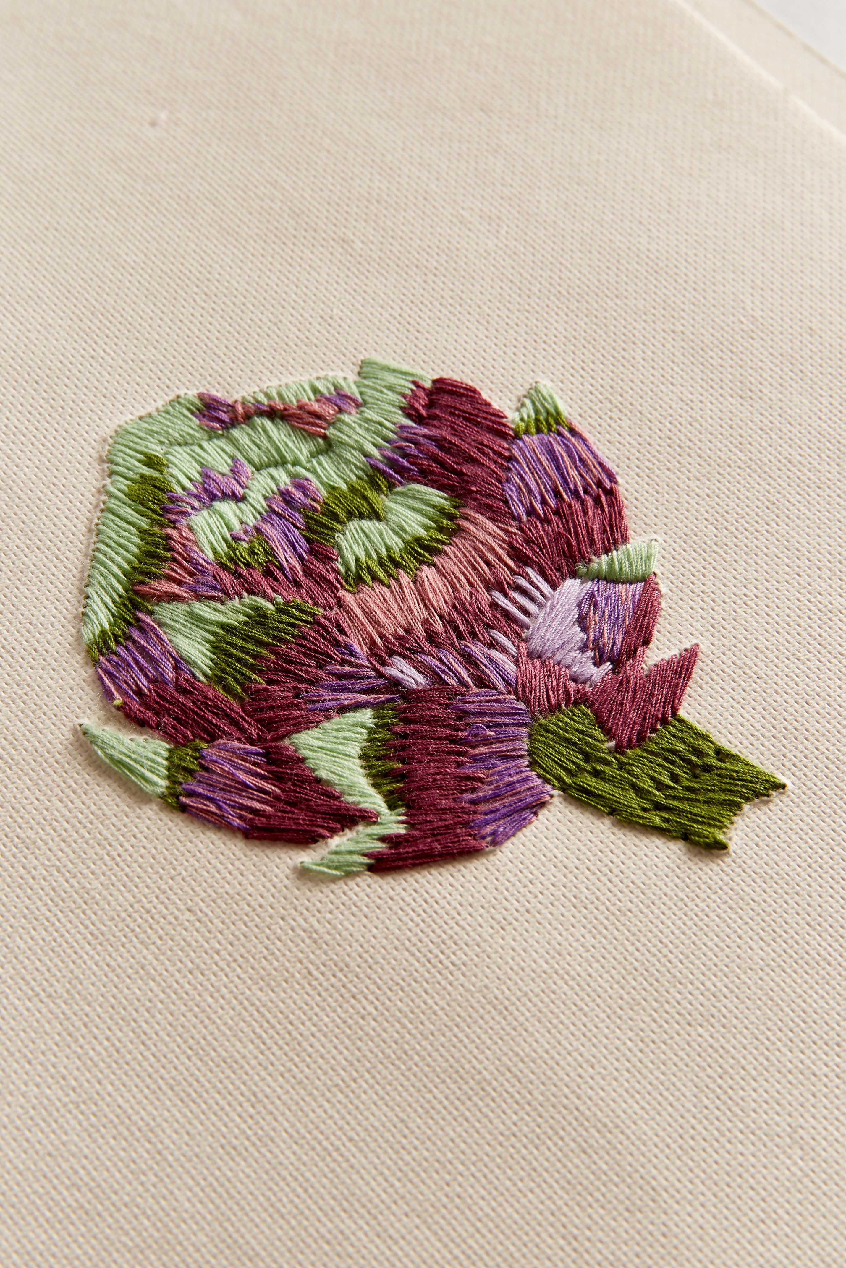 A4 Hand Embroidered Artichoke Card