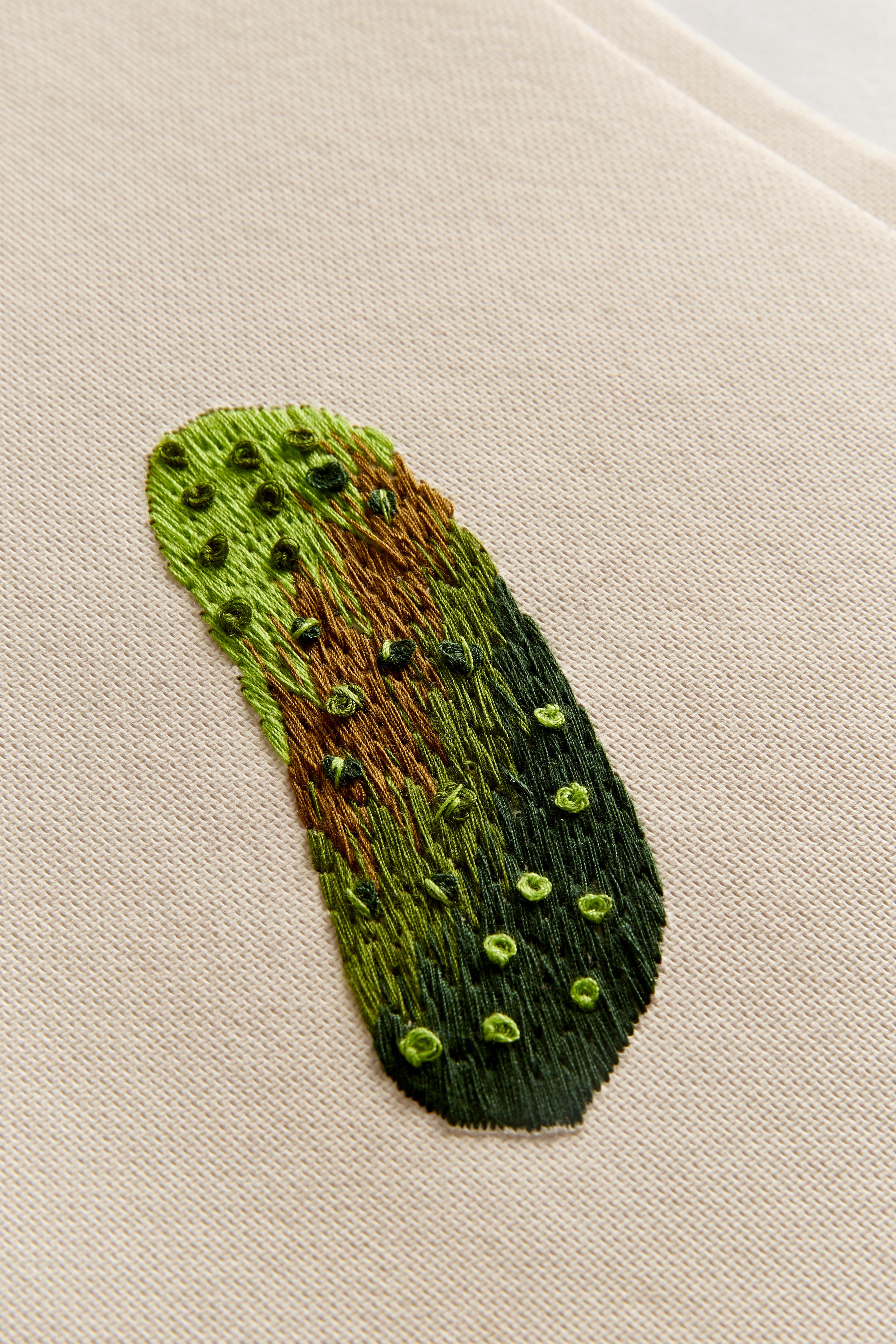 A4 Hand Embroidered Gherkin Card