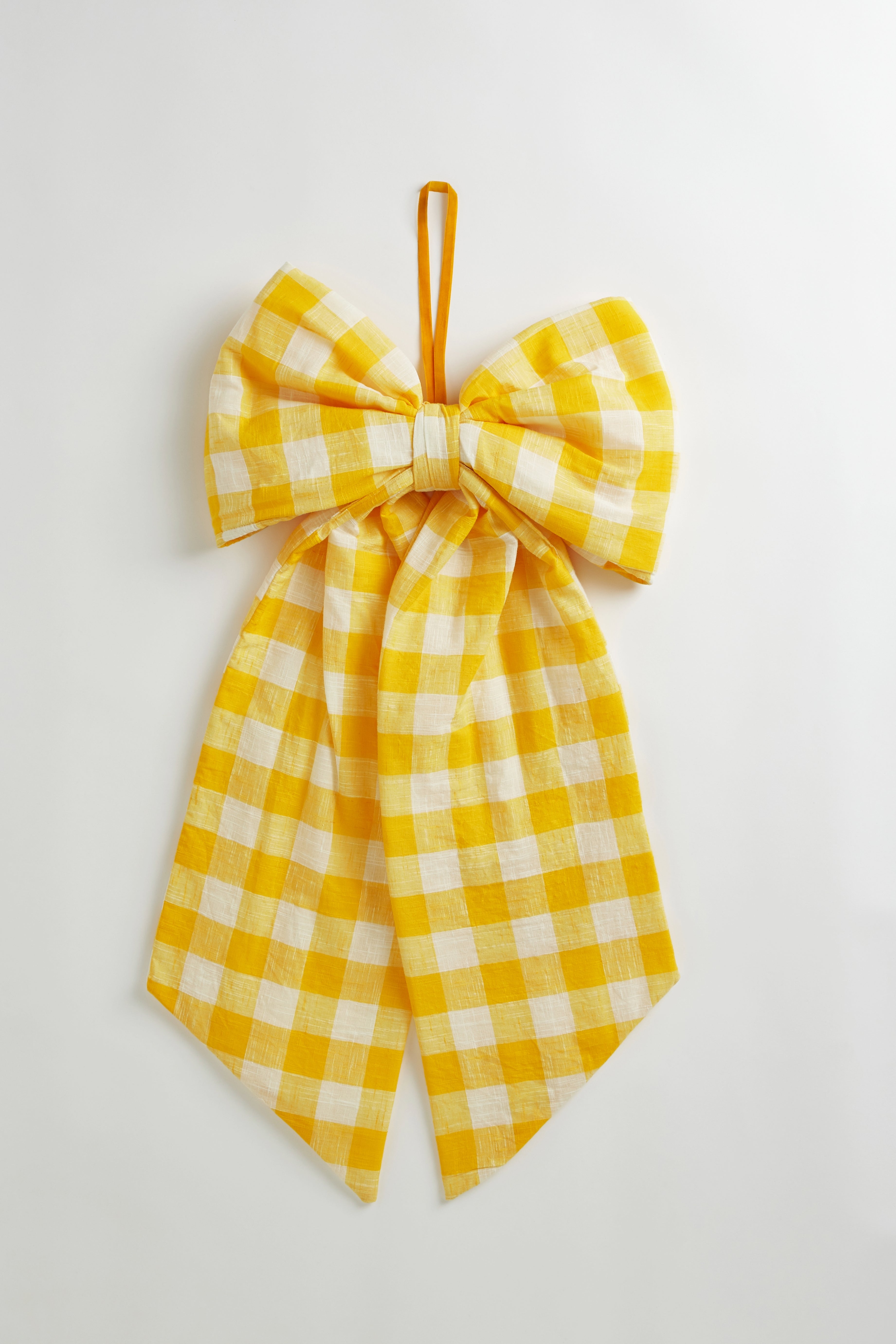 Oversized Pastel Yellow Gingham Bow