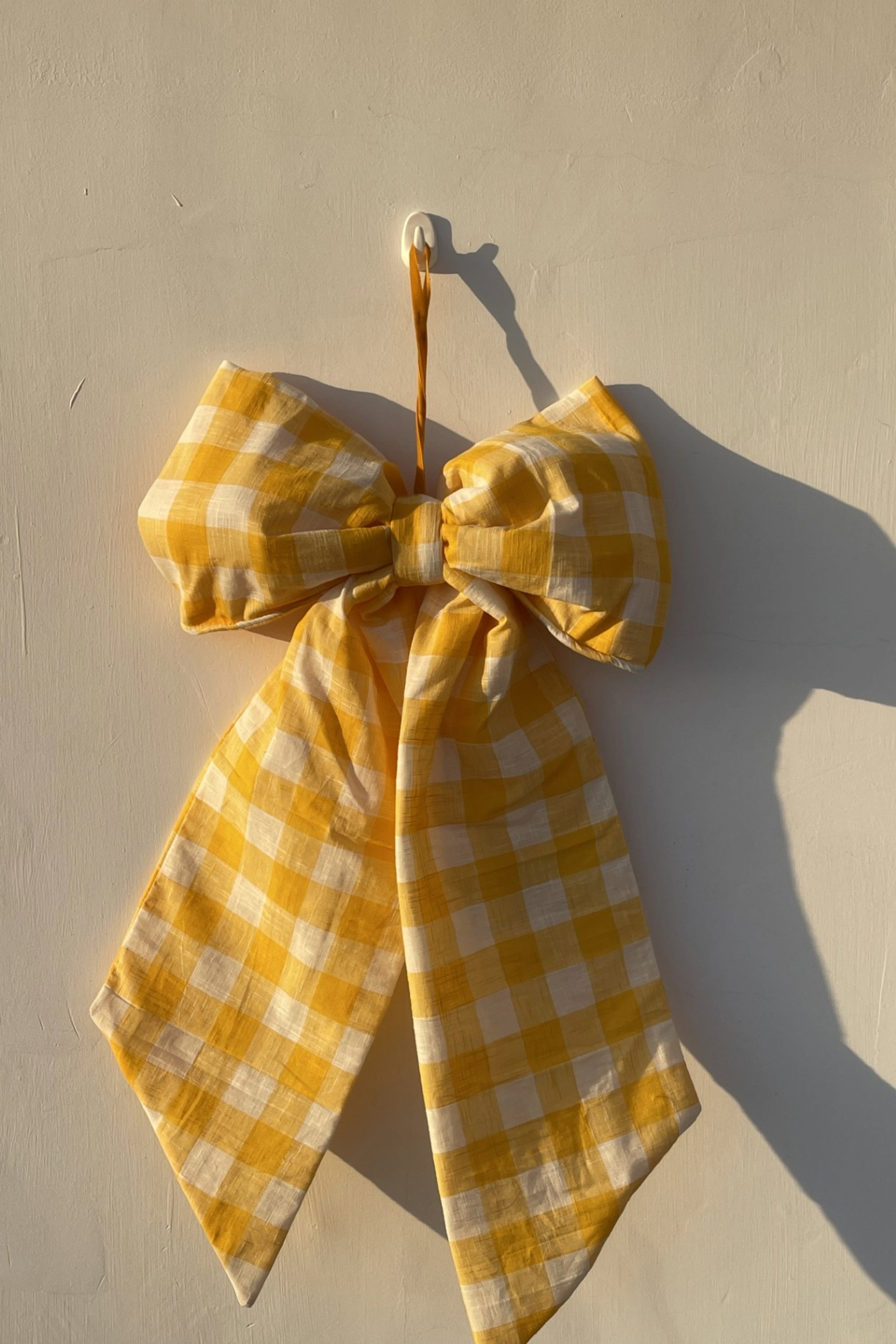 Oversized Pastel Yellow Gingham Bow