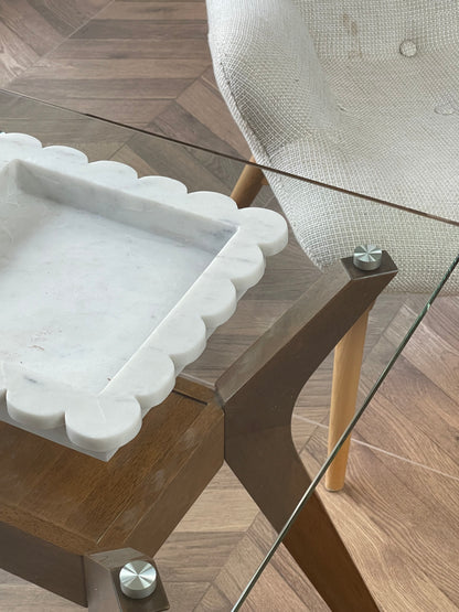 Deep Scallop Marble Tray