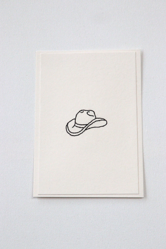 Hand Embroidered Cowboy Hat Card