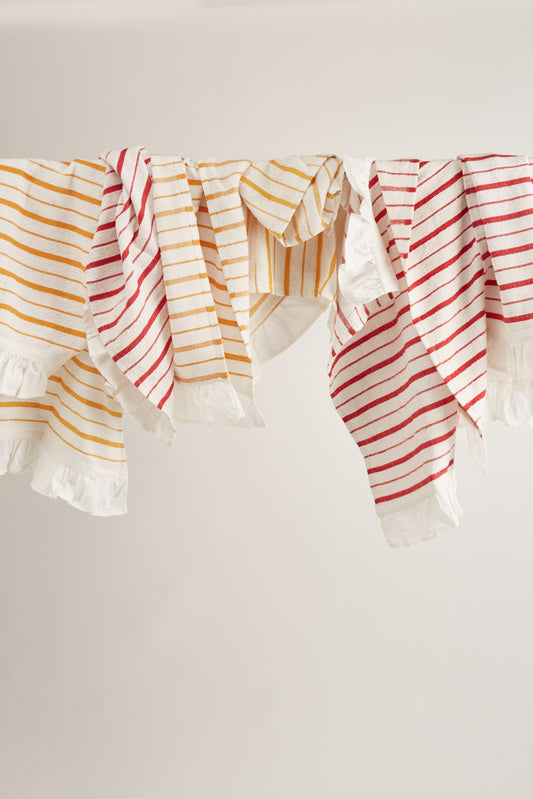 Set of Stripe & Frill Tea Towels