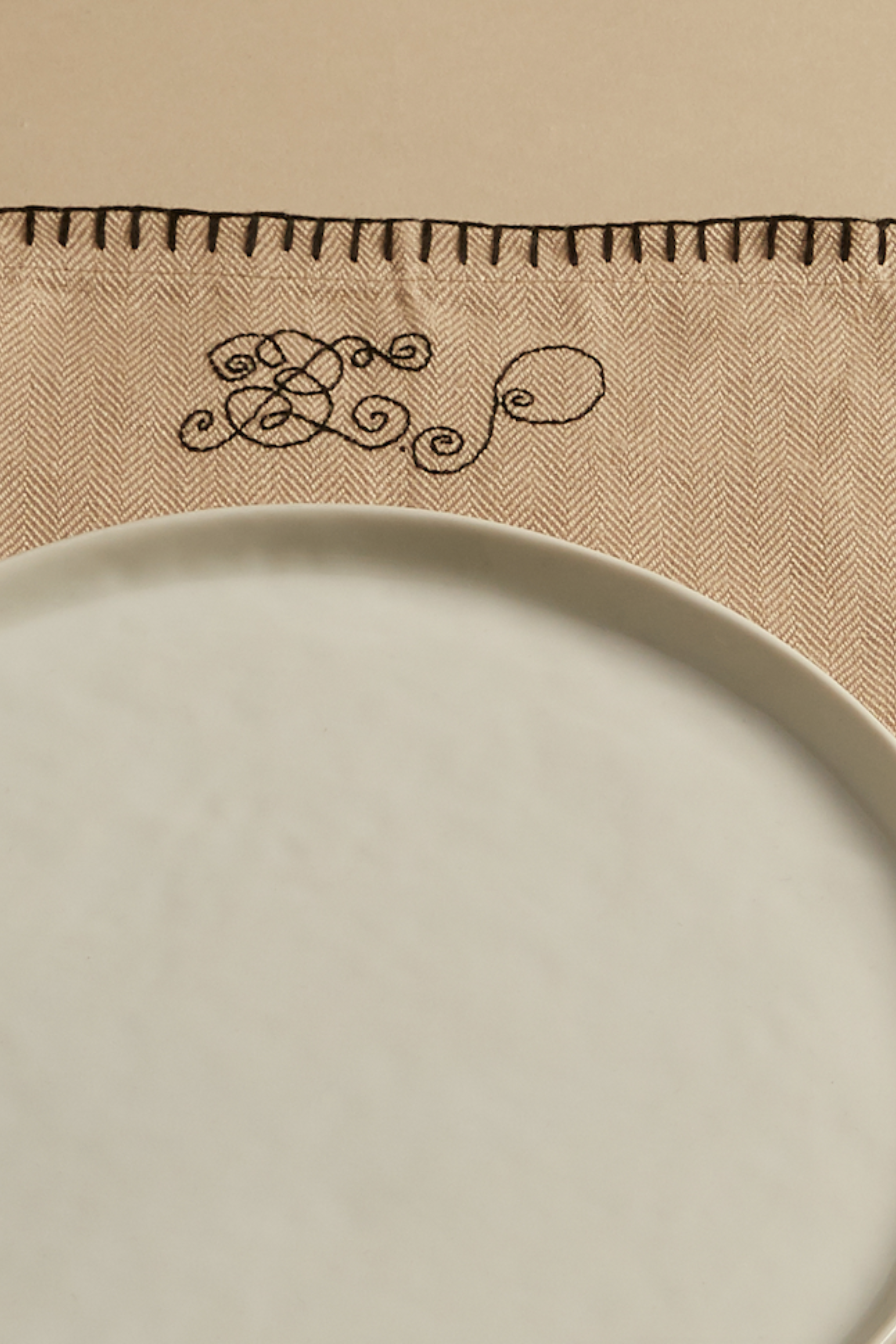 Customised Hand Embroidered Ancient Initials Tablemats