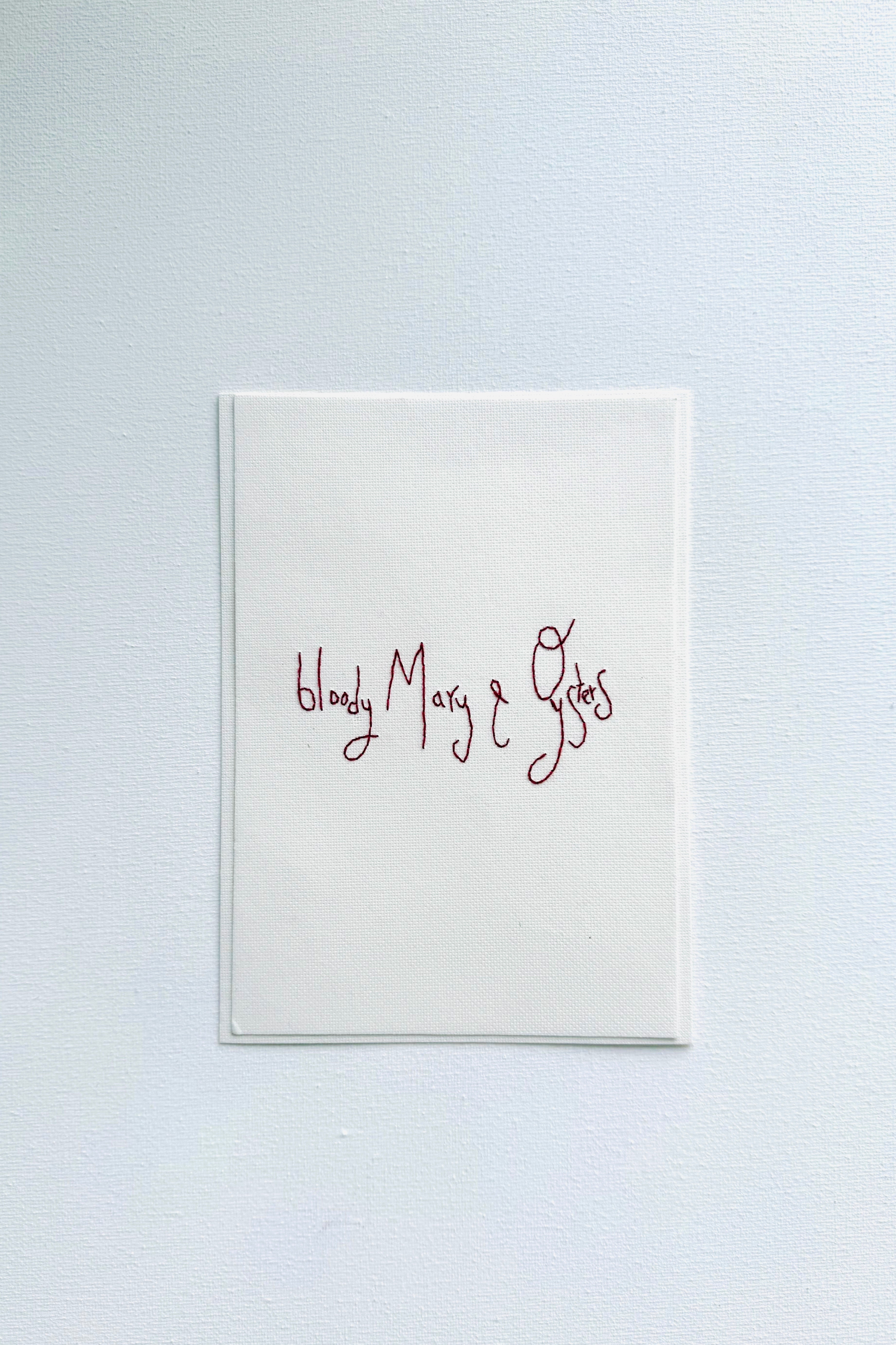 Hand Embroidered Bloody Mary & Oysters Card