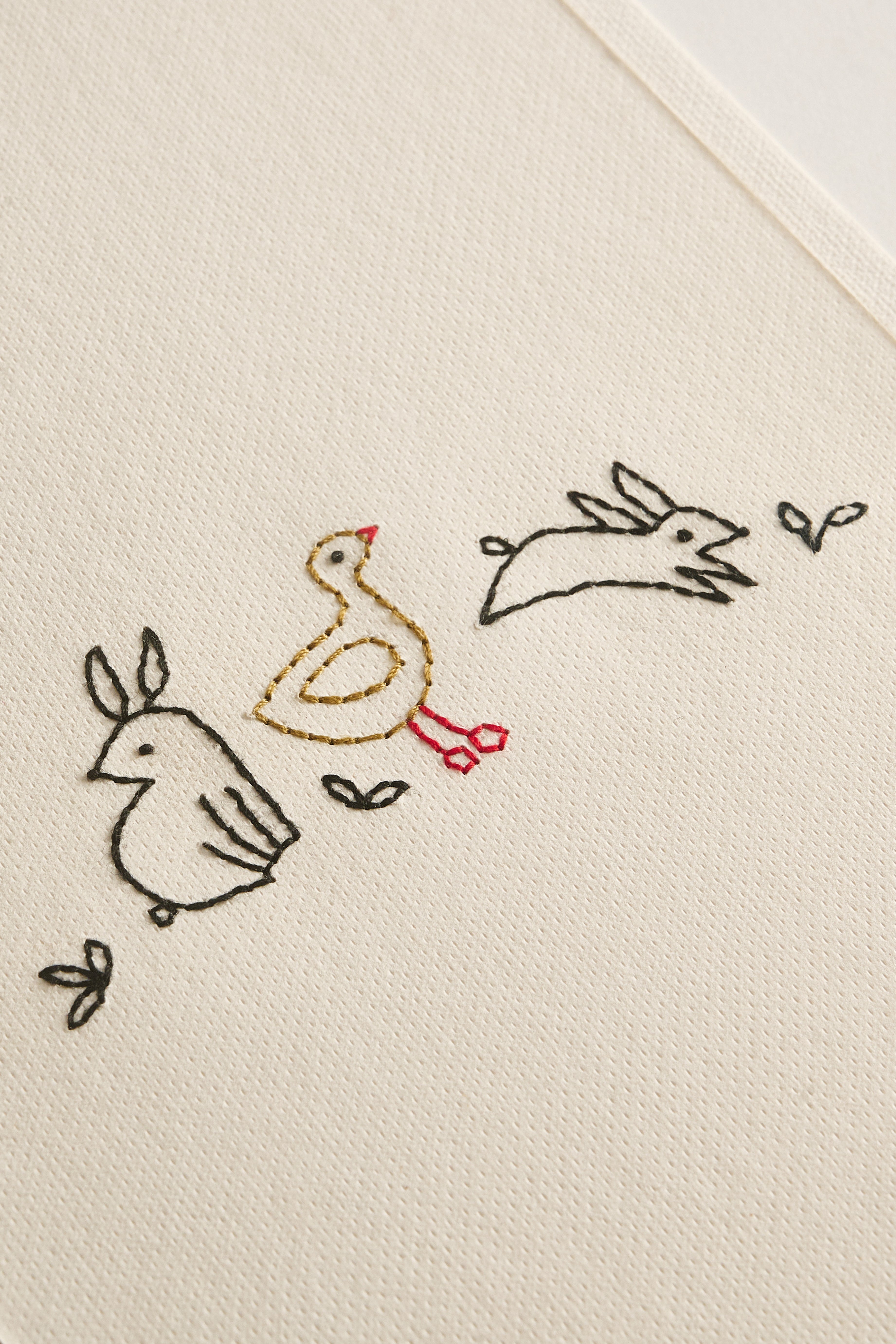 Hand Embroidered Spring Card