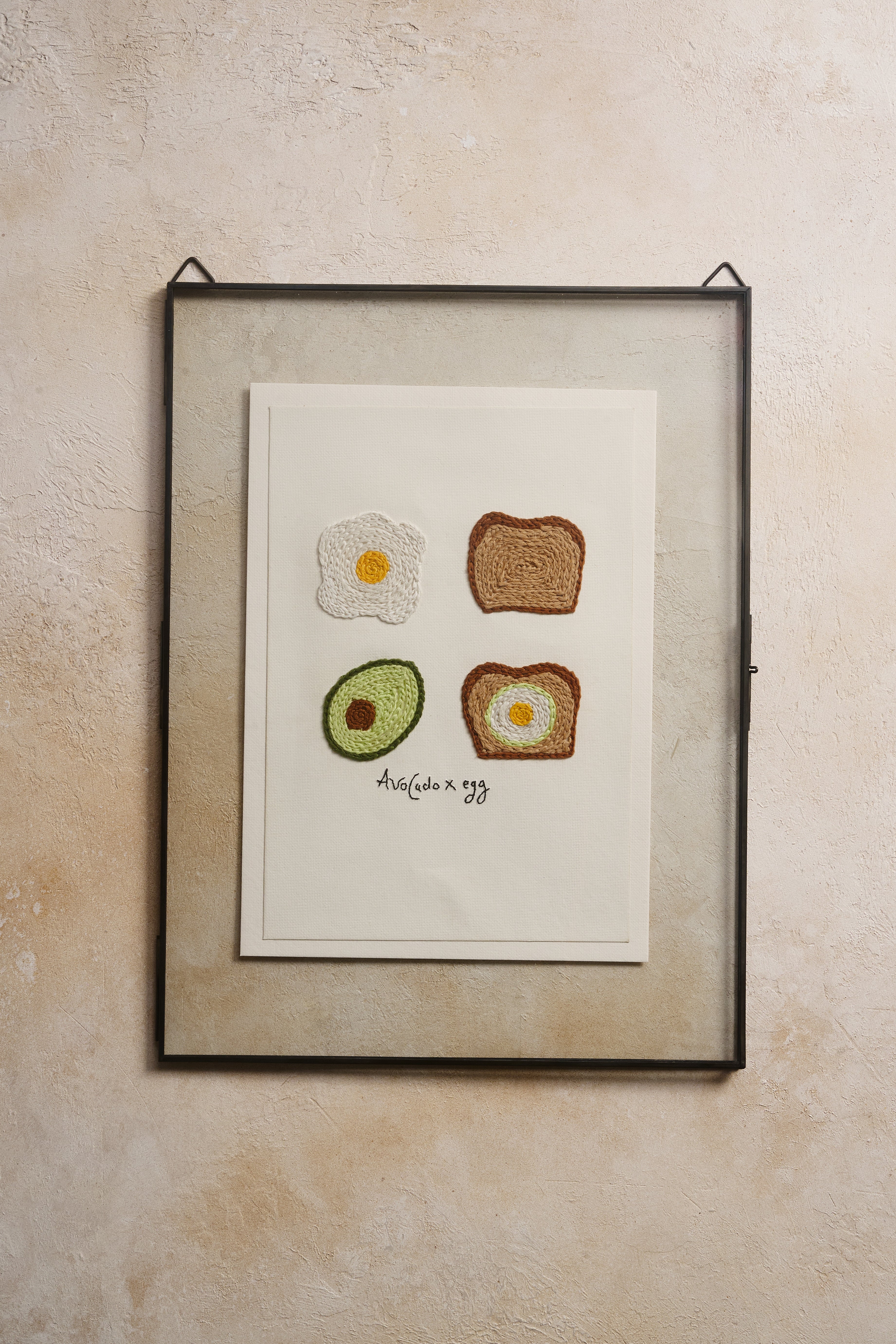 A4 Hand Embroidered Avocado x Egg Card