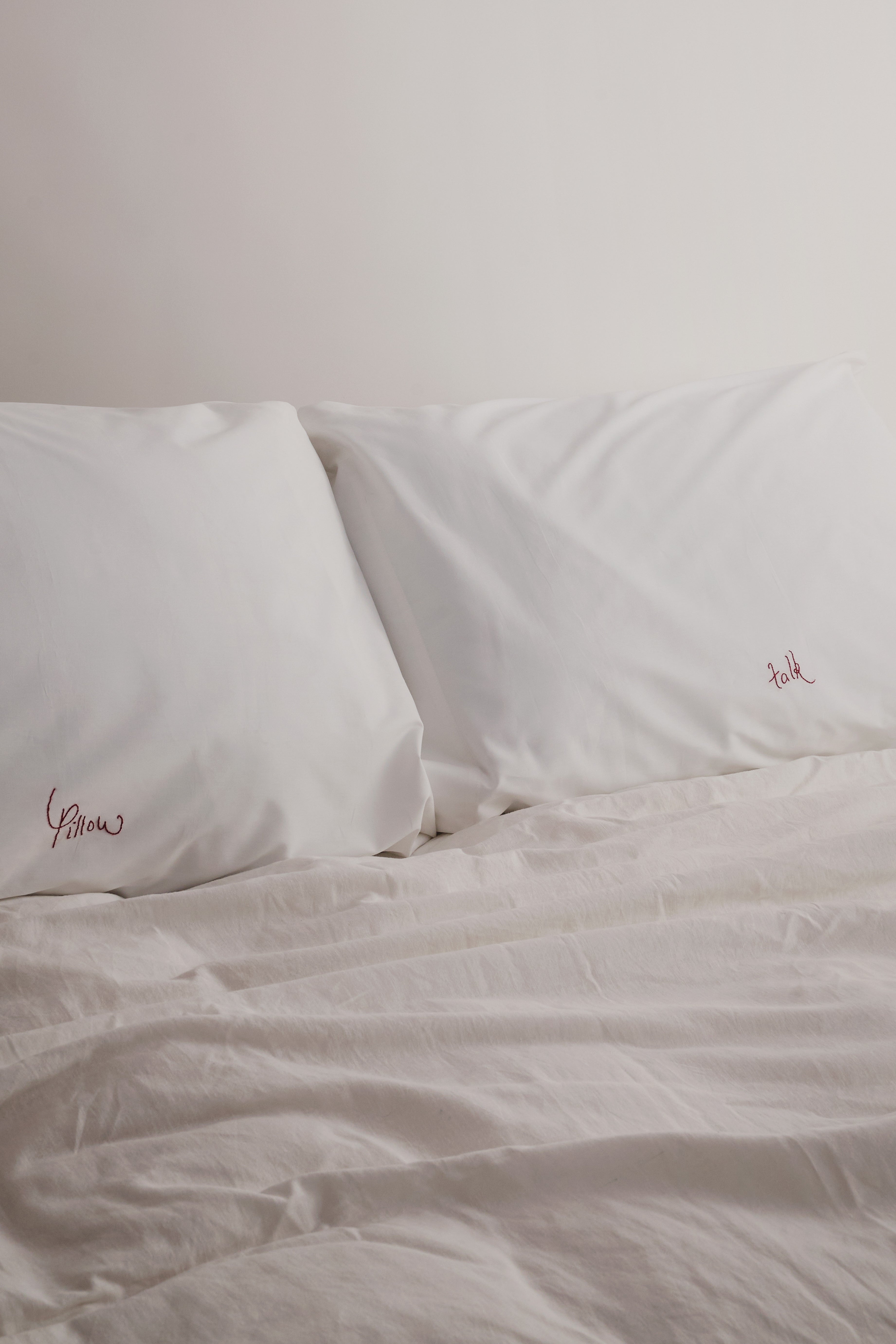 Hand Embroidered Pillowcases - Pillow Talk