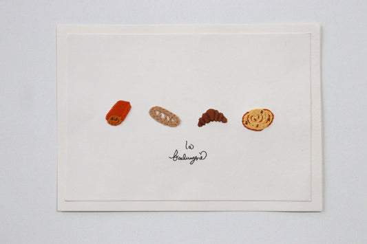 A4 Hand Embroidered La Boulangerie Card
