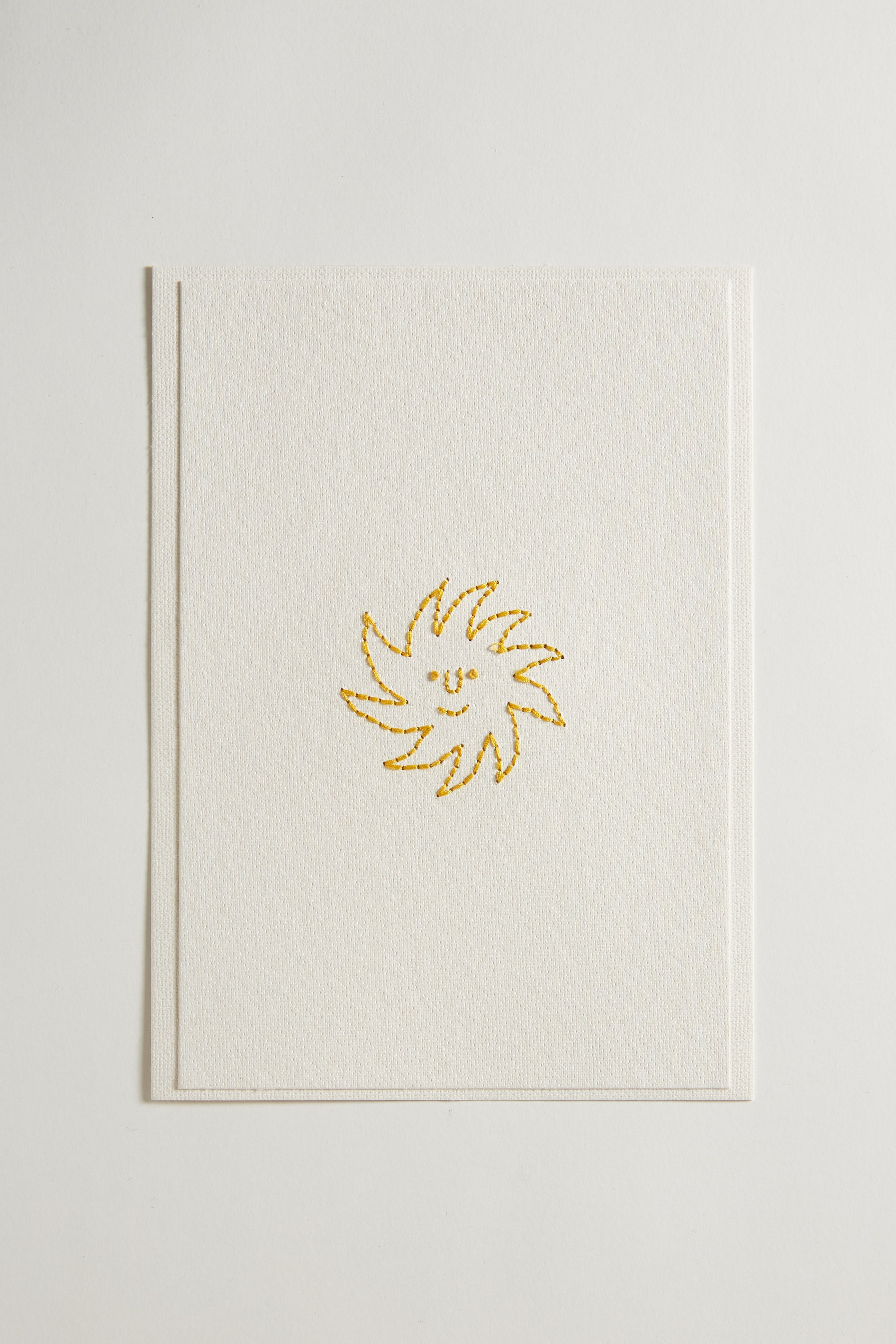 Hand Embroidered Sun Card