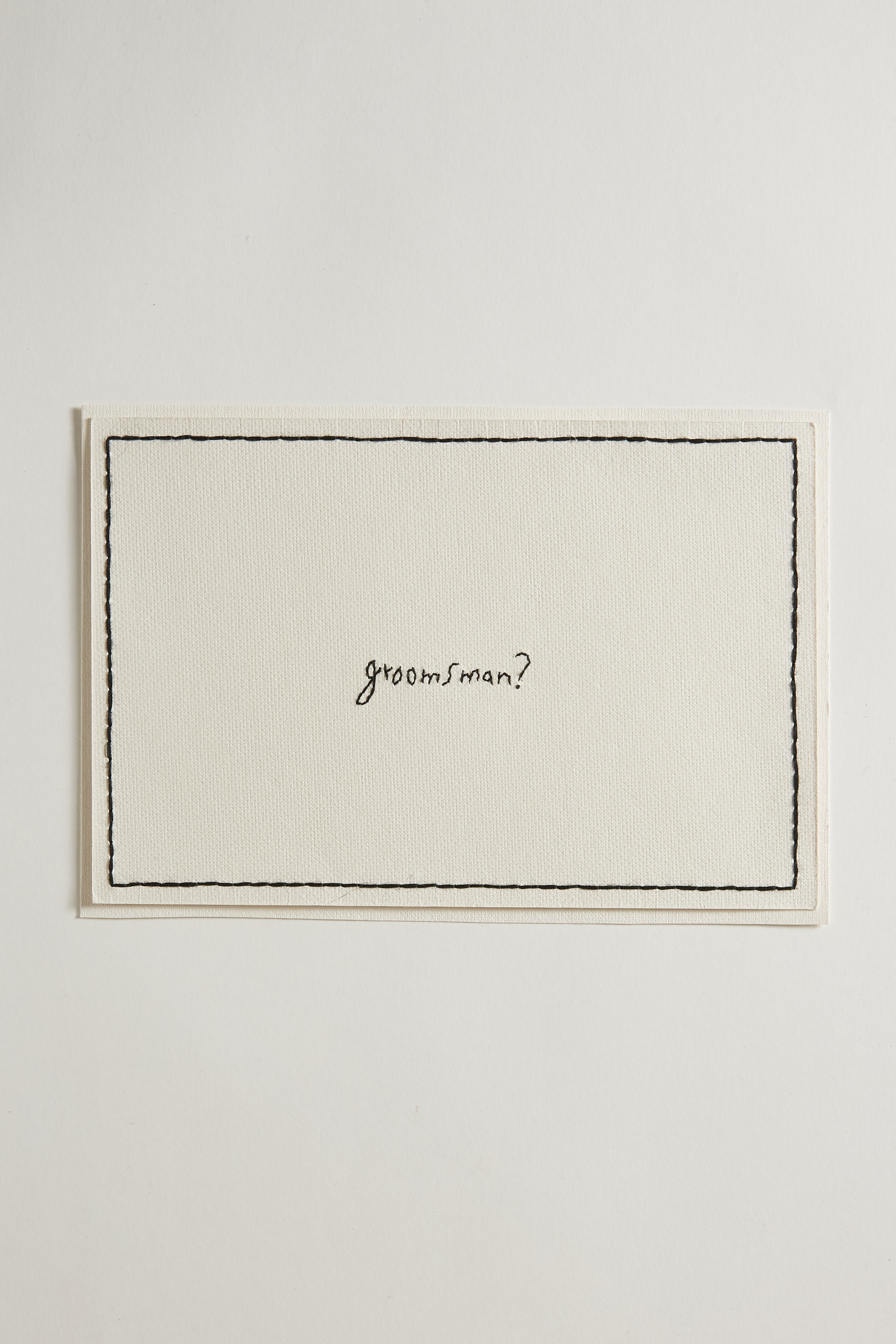 Hand Embroidered Groomsman Card