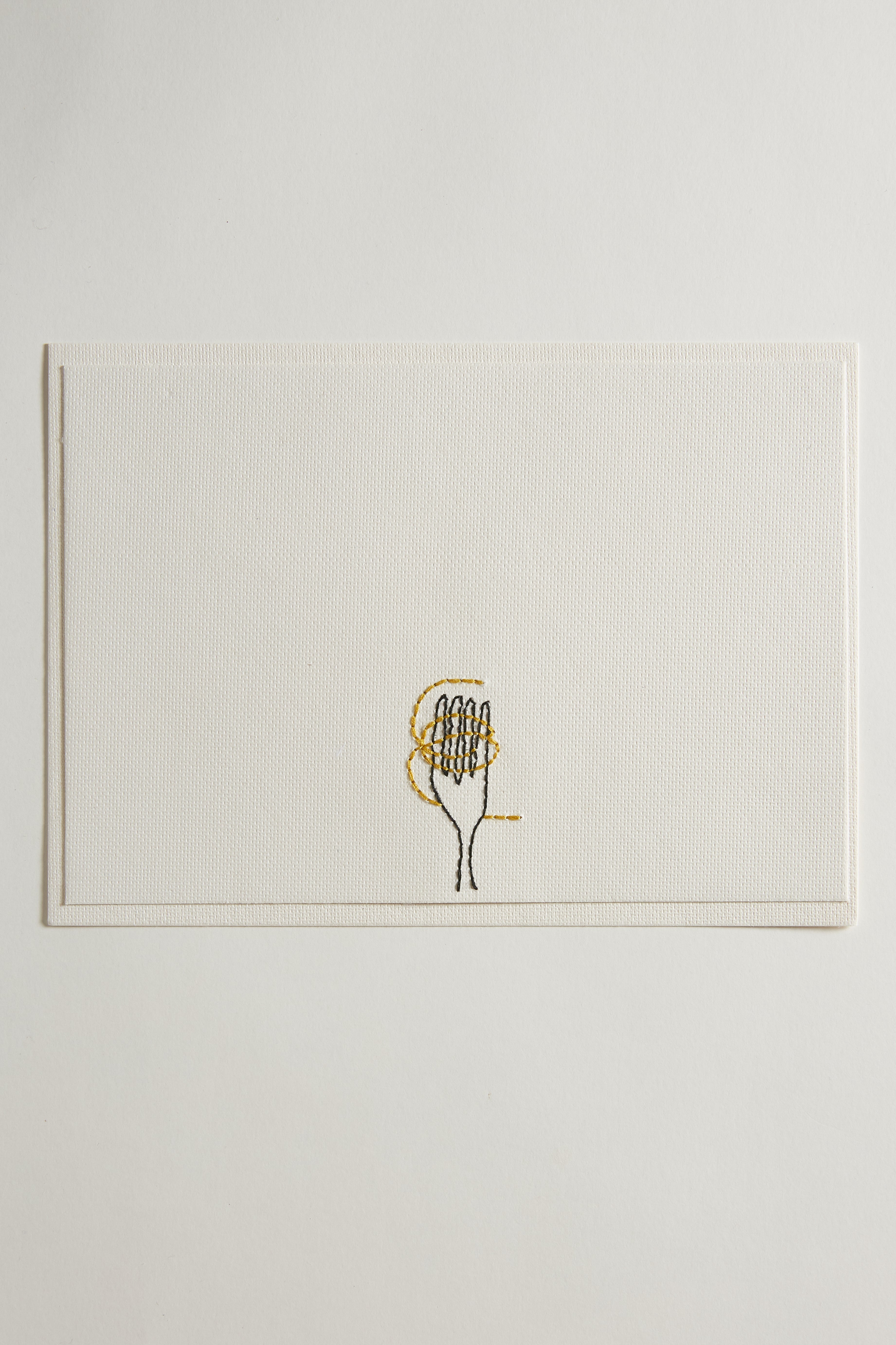 Hand Embroidered Spaghetti & Fork Card