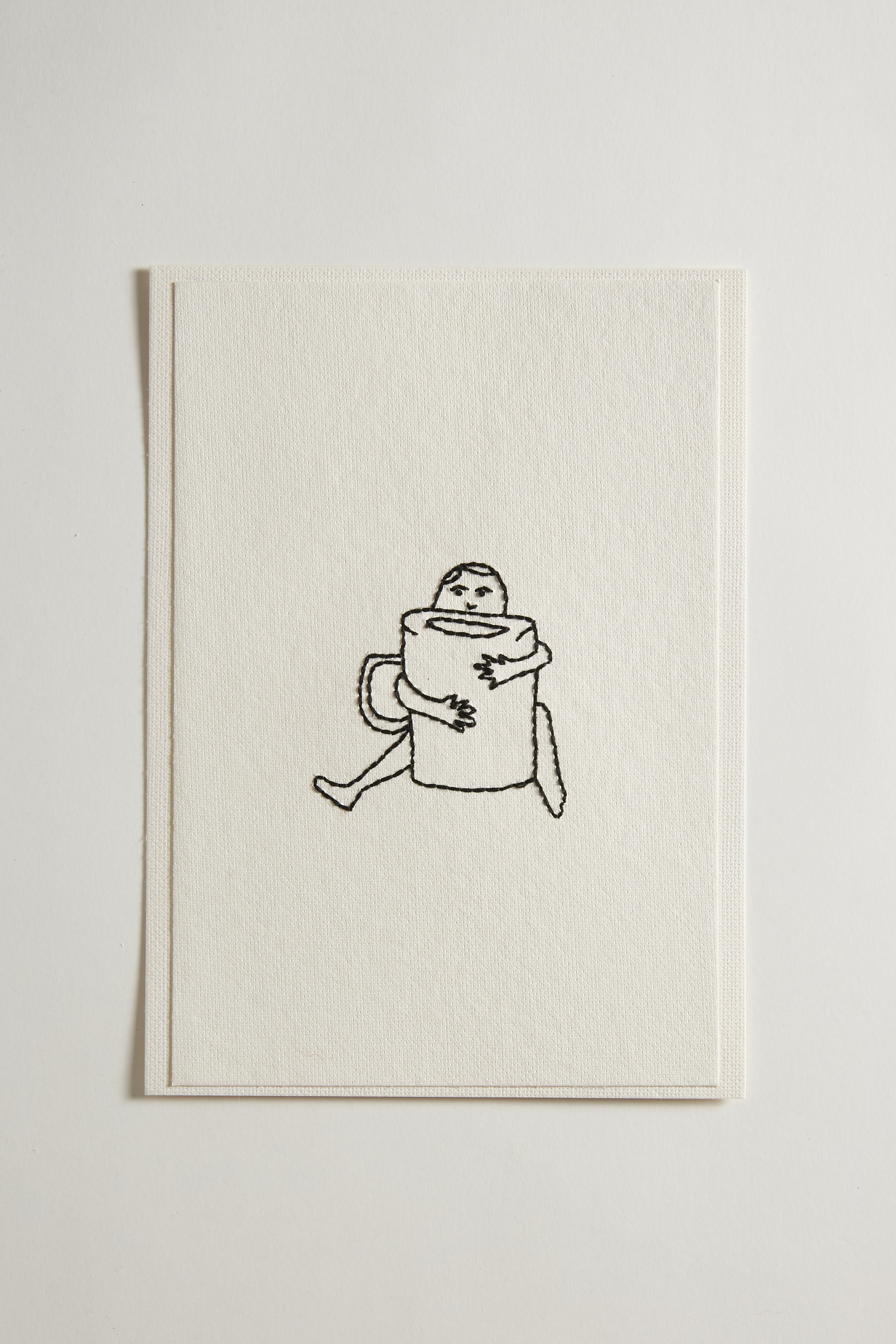 Hand Embroidered Coffee Hug Card