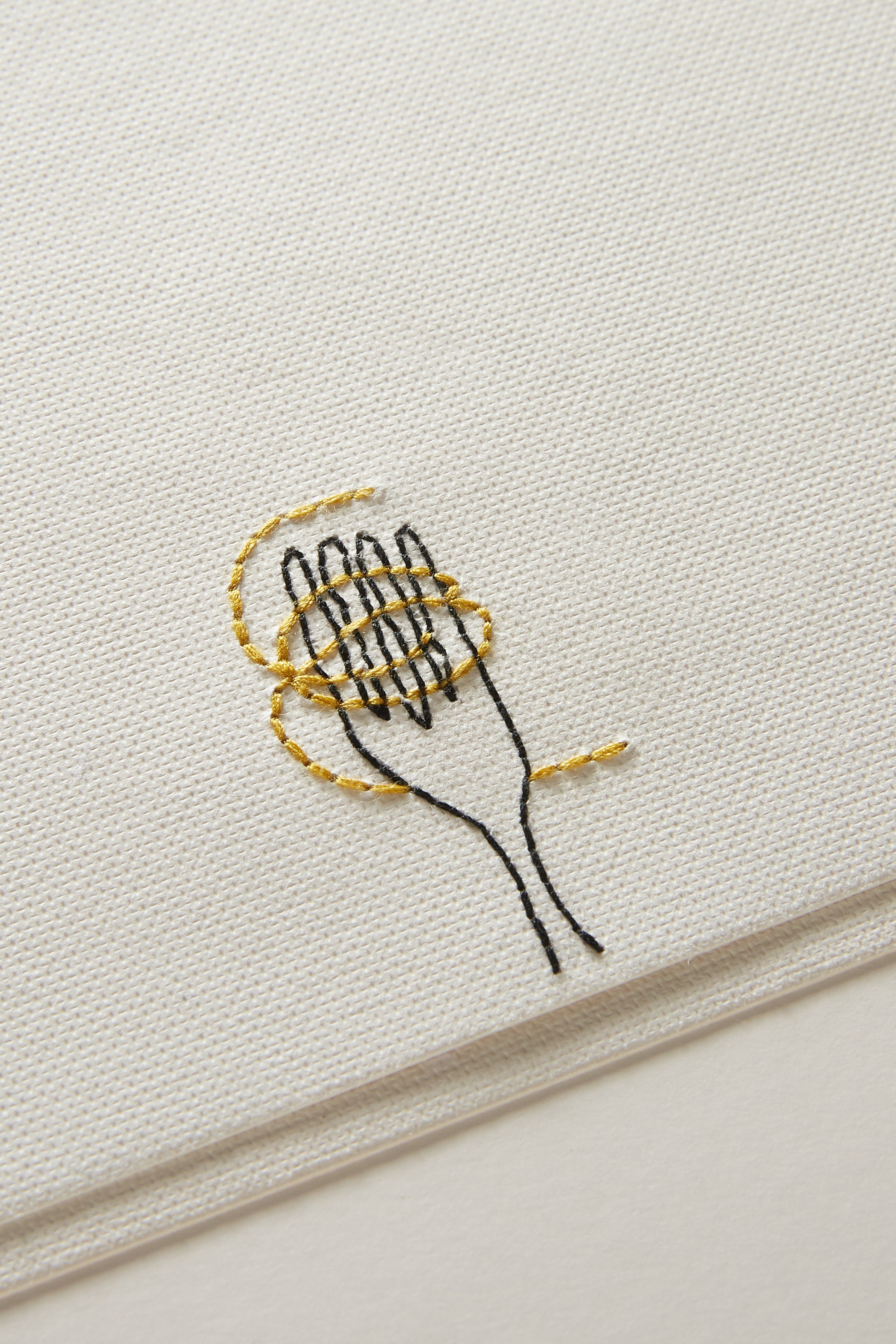 Hand Embroidered Spaghetti & Fork Card