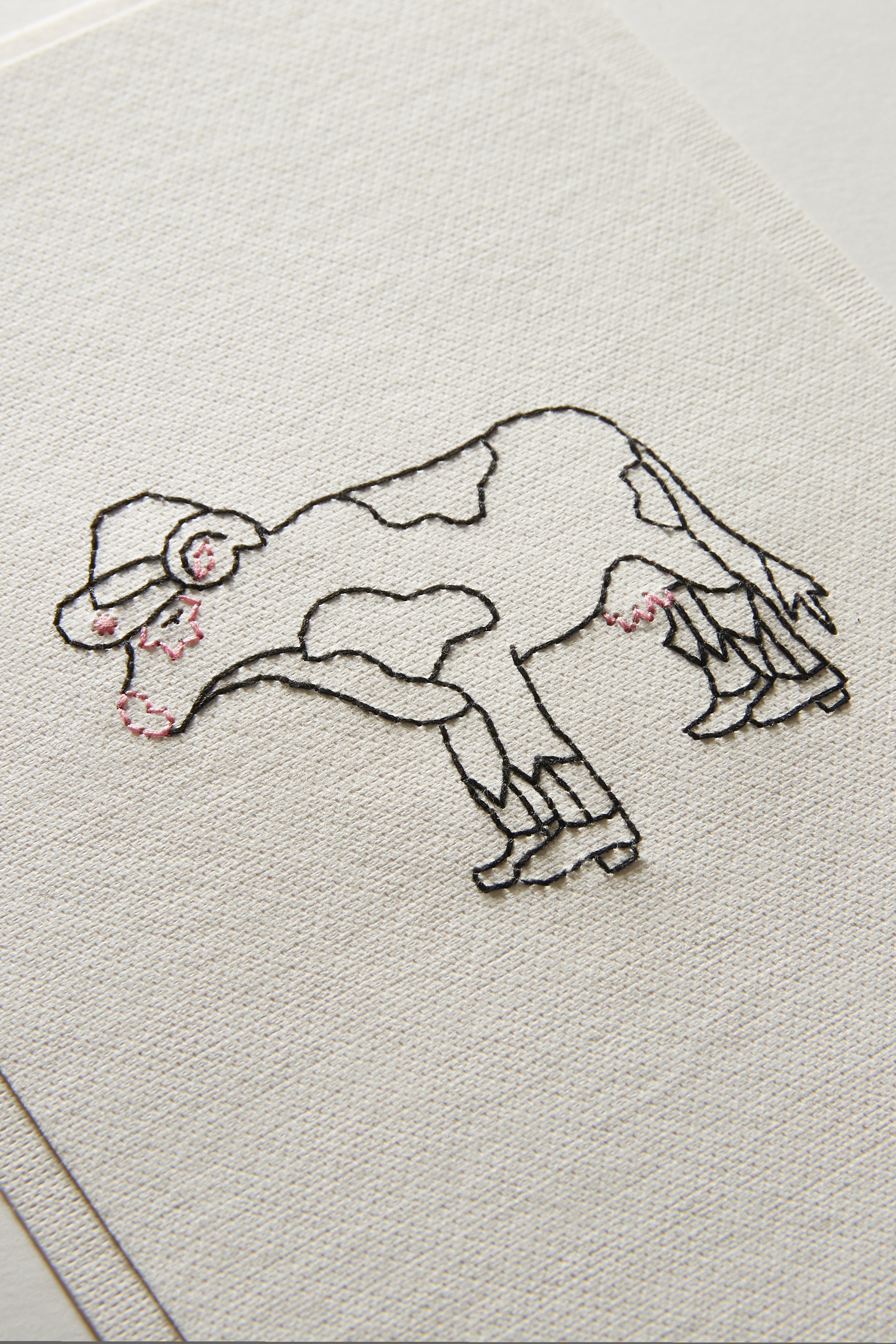 Hand Embroidered Cow(boy) Card